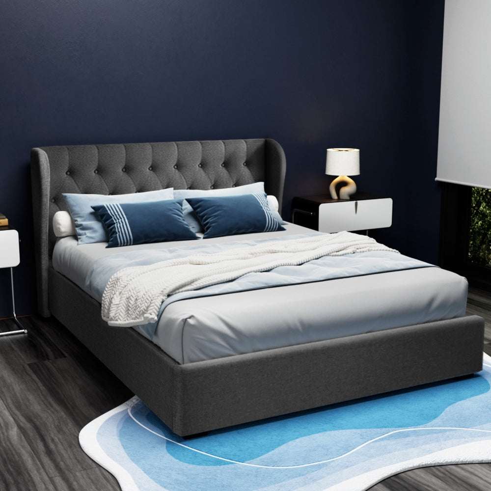 ISSA Bed Frame Queen Size Gas Lift Charcoal