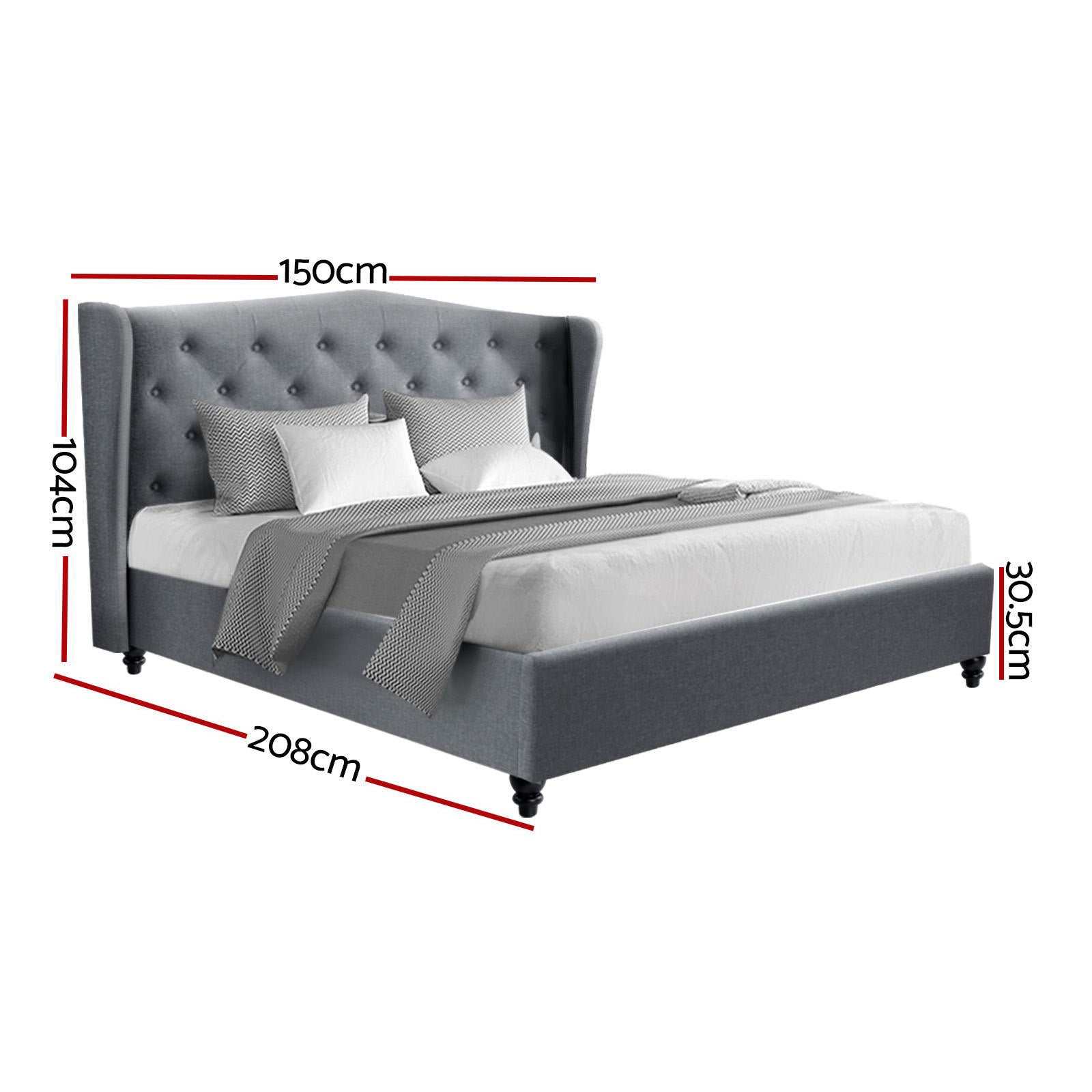 PIER Bed Frame Double Size Grey