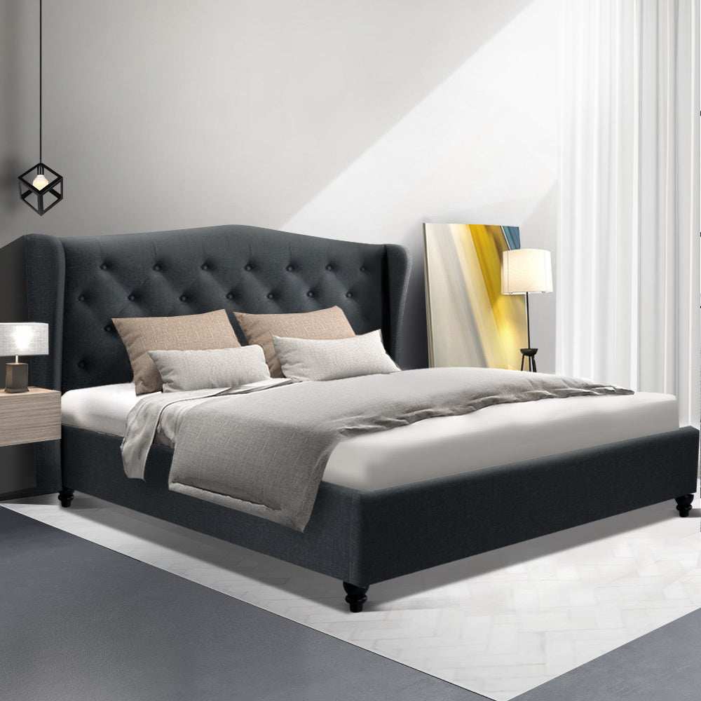 PIER Bed Frame Queen Size Charcoal
