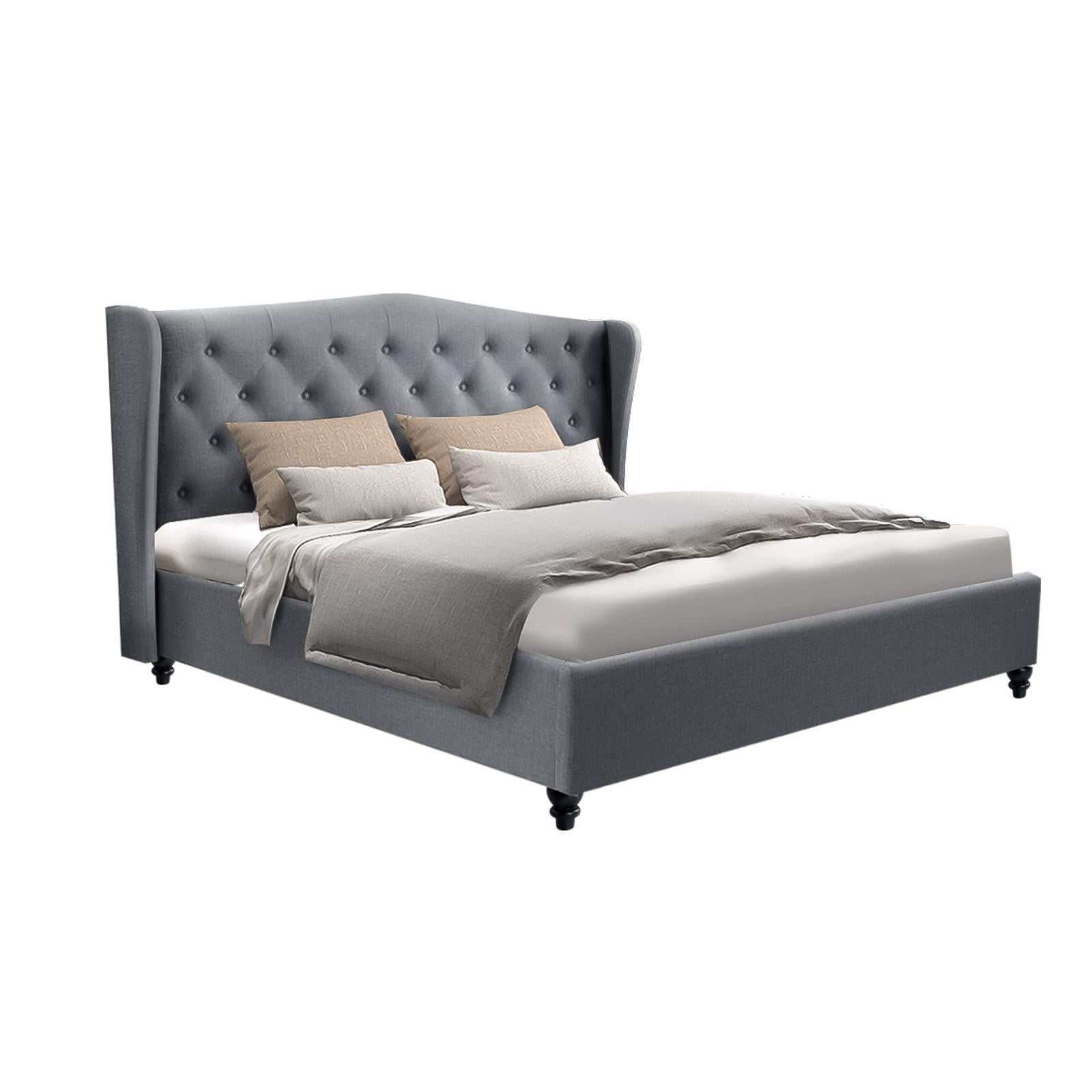 PIER Bed Frame Queen Size Grey
