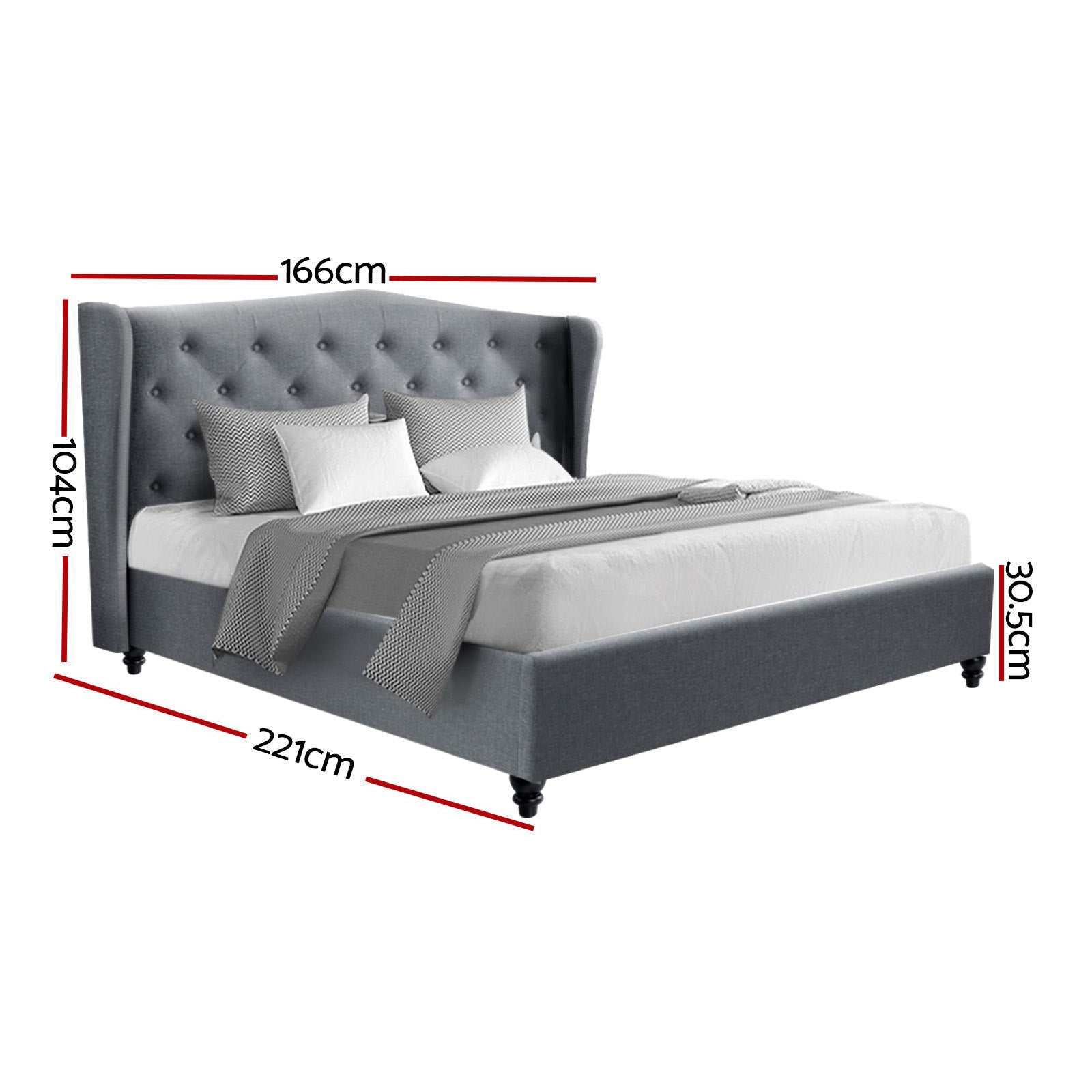 PIER Bed Frame Queen Size Grey