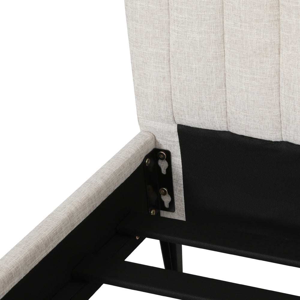 AMMY Bed Frame King Size Beige