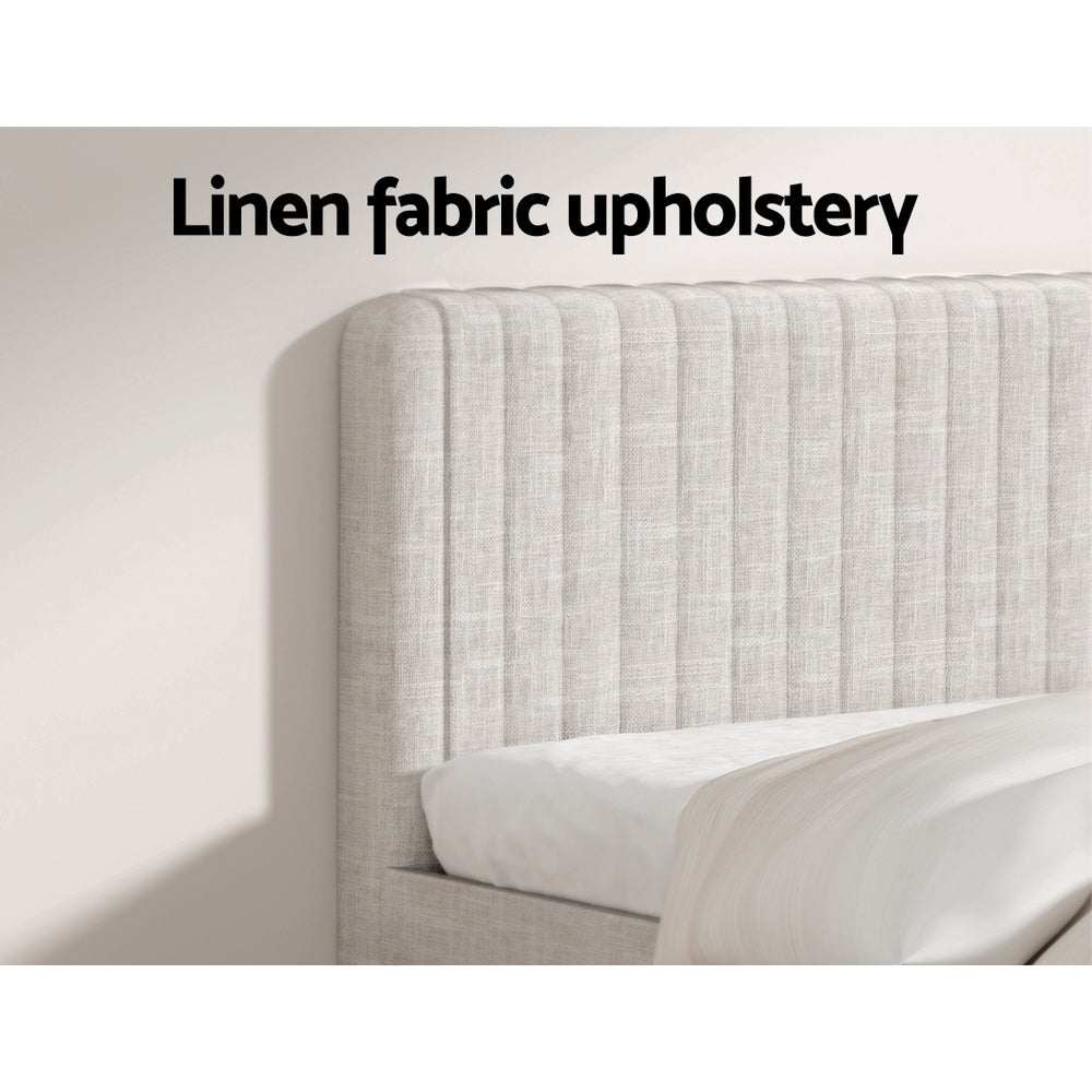 AMMY Queen Size Beige Bed Frame