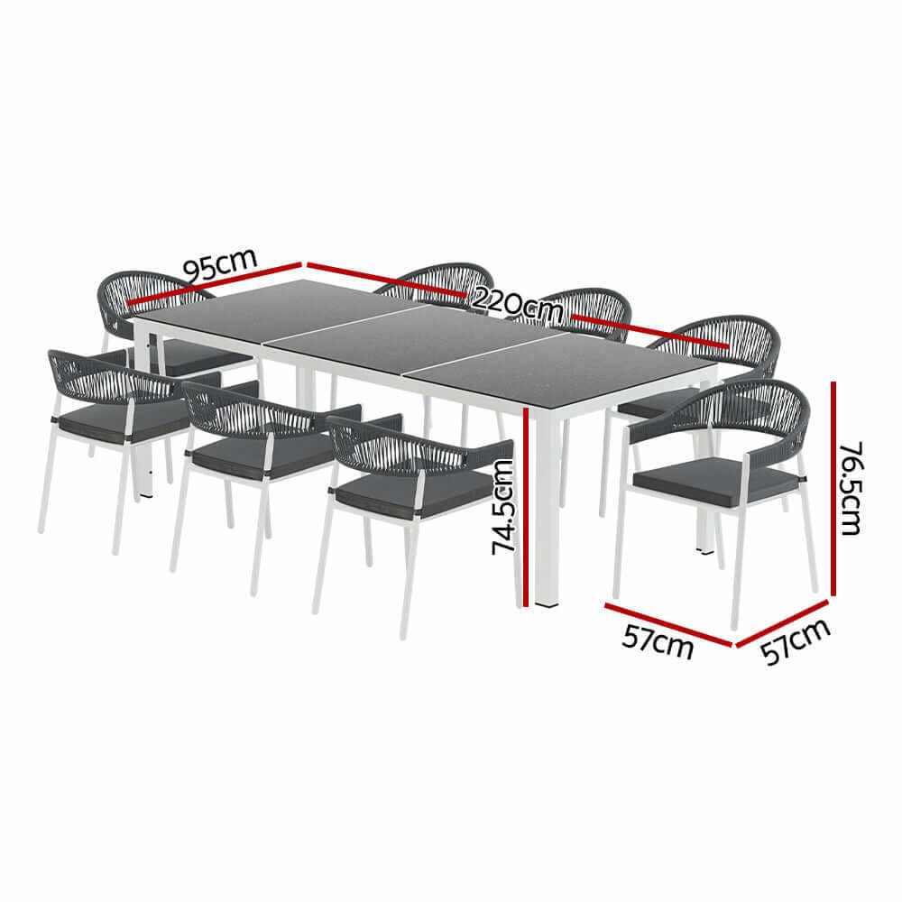 Gardeon Outdoor Dining Furniture Table And Chairs - White