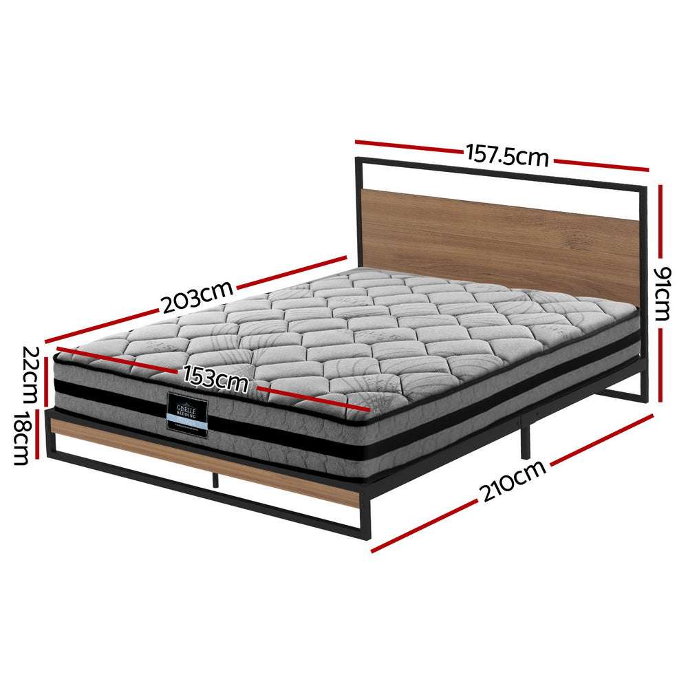 DANE Queen Size Metal Bed Frame with Mattress