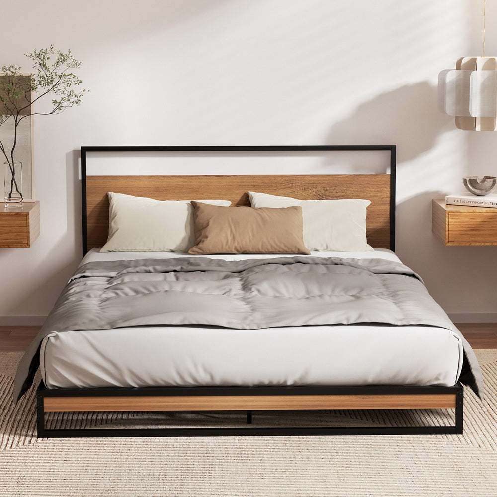 DANE Queen Size Metal Bed Frame with Mattress
