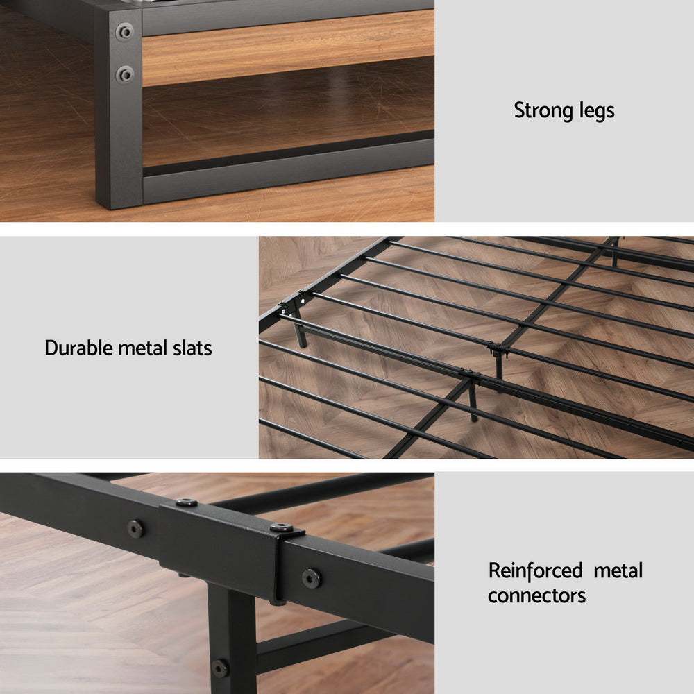 DANE Queen Size Metal Bed Frame with Mattress