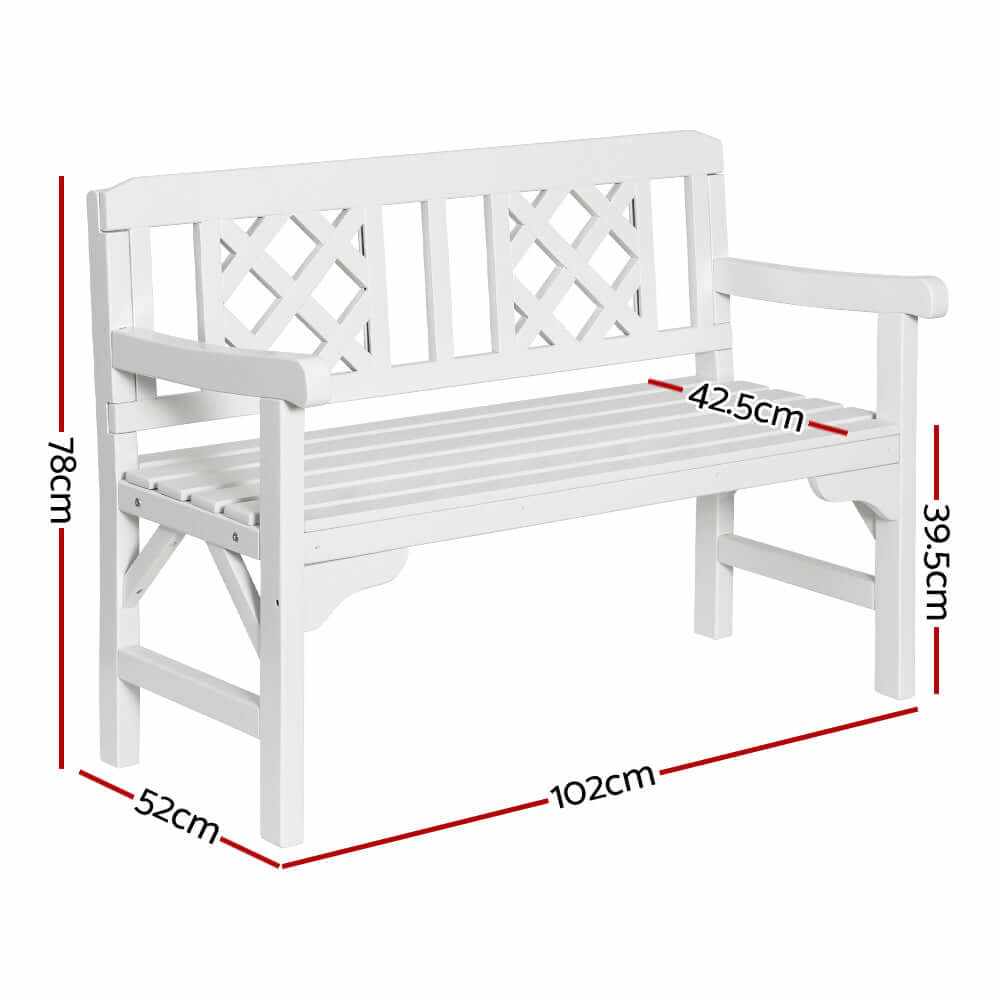 Gardeon 2 Seat Outdoor Bench White