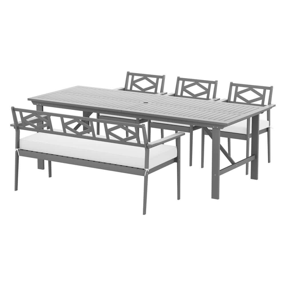 Gardeon Outdoor Dining Set 5 Piece Wooden Garden Table And Chairs - Gr