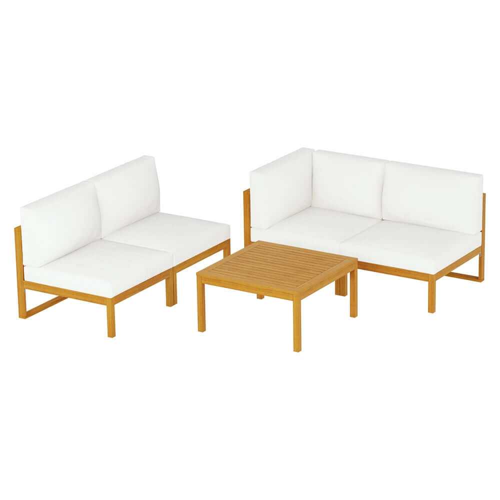 Gardeon 4-Seater Sofa Set Setting 5PCS Wooden Outdoor Furniture