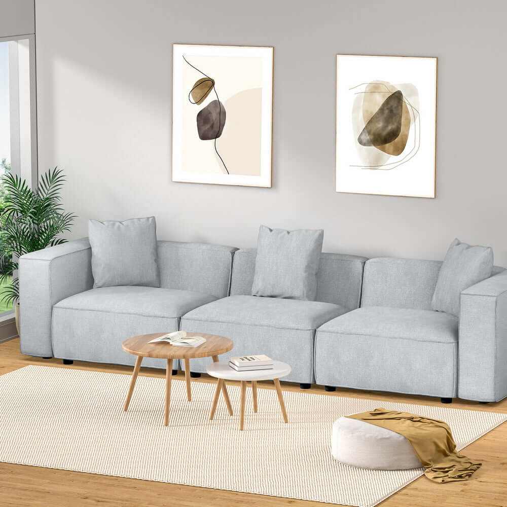 Alvin 3 Seater Modular Couch Grey