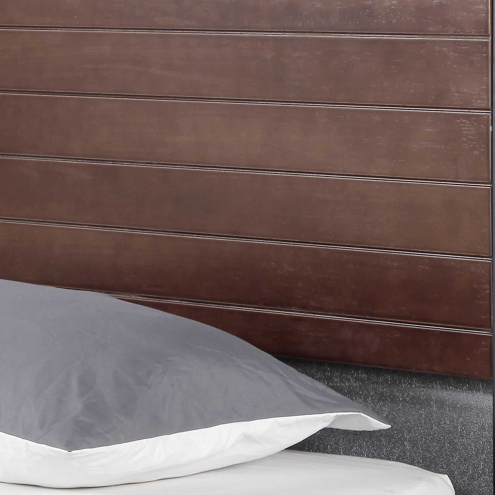 Azure Headboard Black Wood Steel Platform Bed Frame - Single