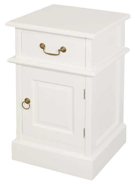Tasmania 1 Solid Door 1 Drawer Nightstand - White