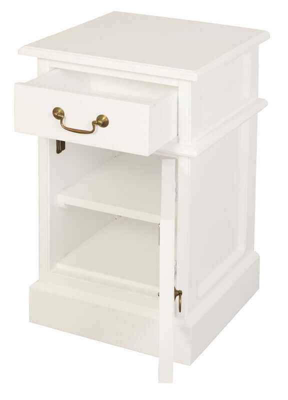 Tasmania 1 Solid Door 1 Drawer Nightstand - White