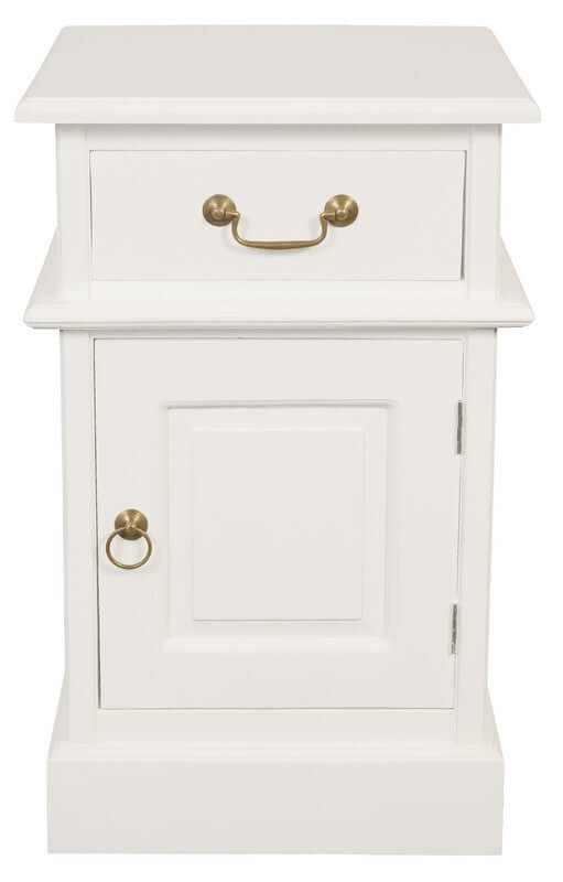Tasmania 1 Solid Door 1 Drawer Nightstand - White