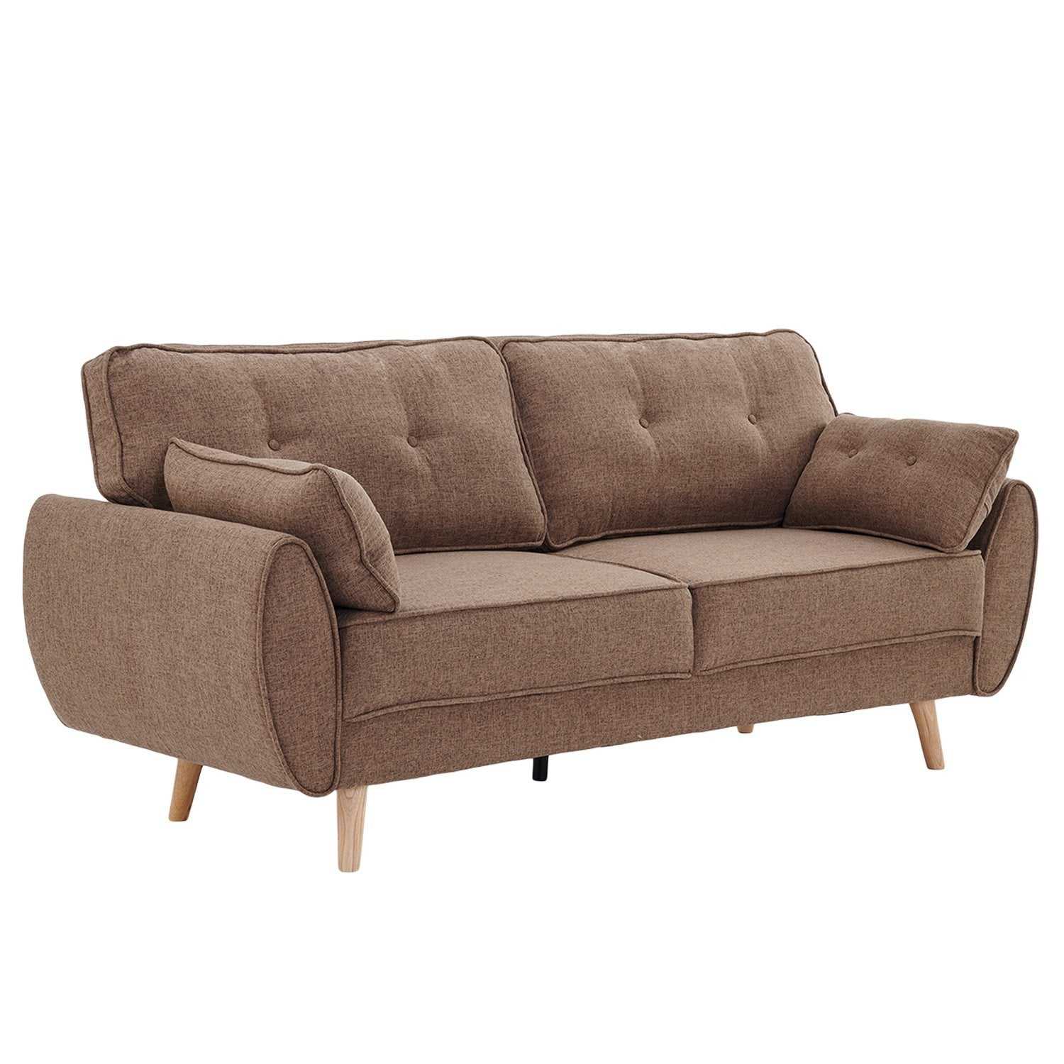 Sarantino 3 Seater Modular Linen Fabric Sofa Bed Couch Futon Suite - B