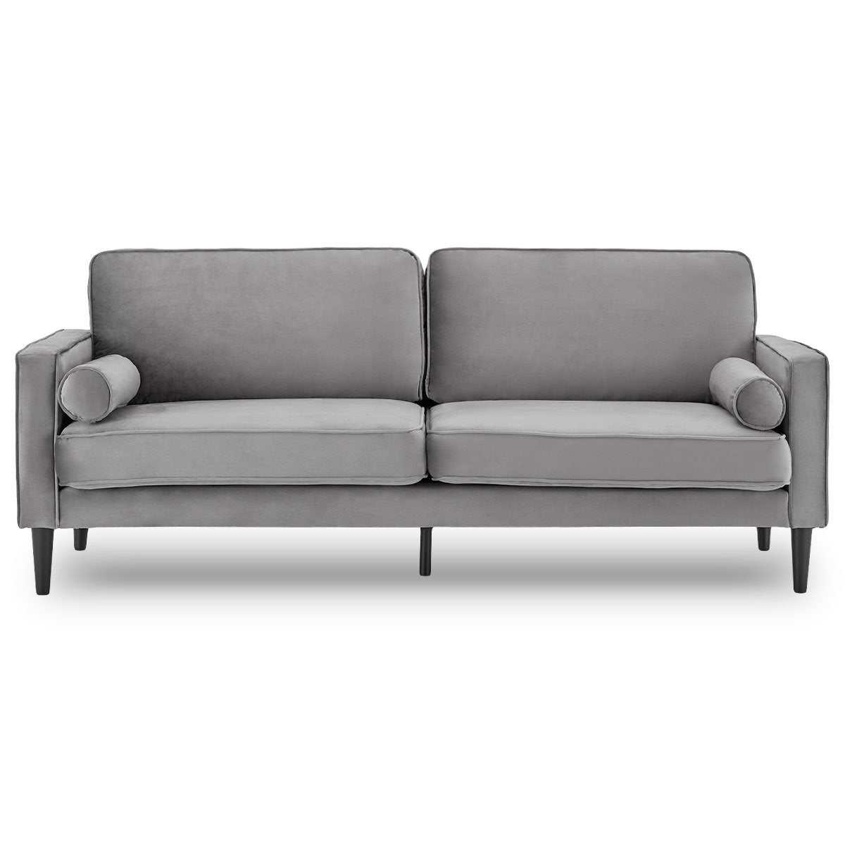 Sarantino Faux Velvet Convertible Sofa Bed - Grey