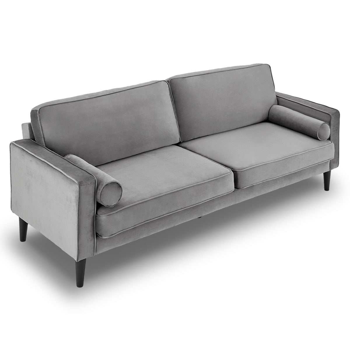 Sarantino Faux Velvet Convertible Sofa Bed - Grey
