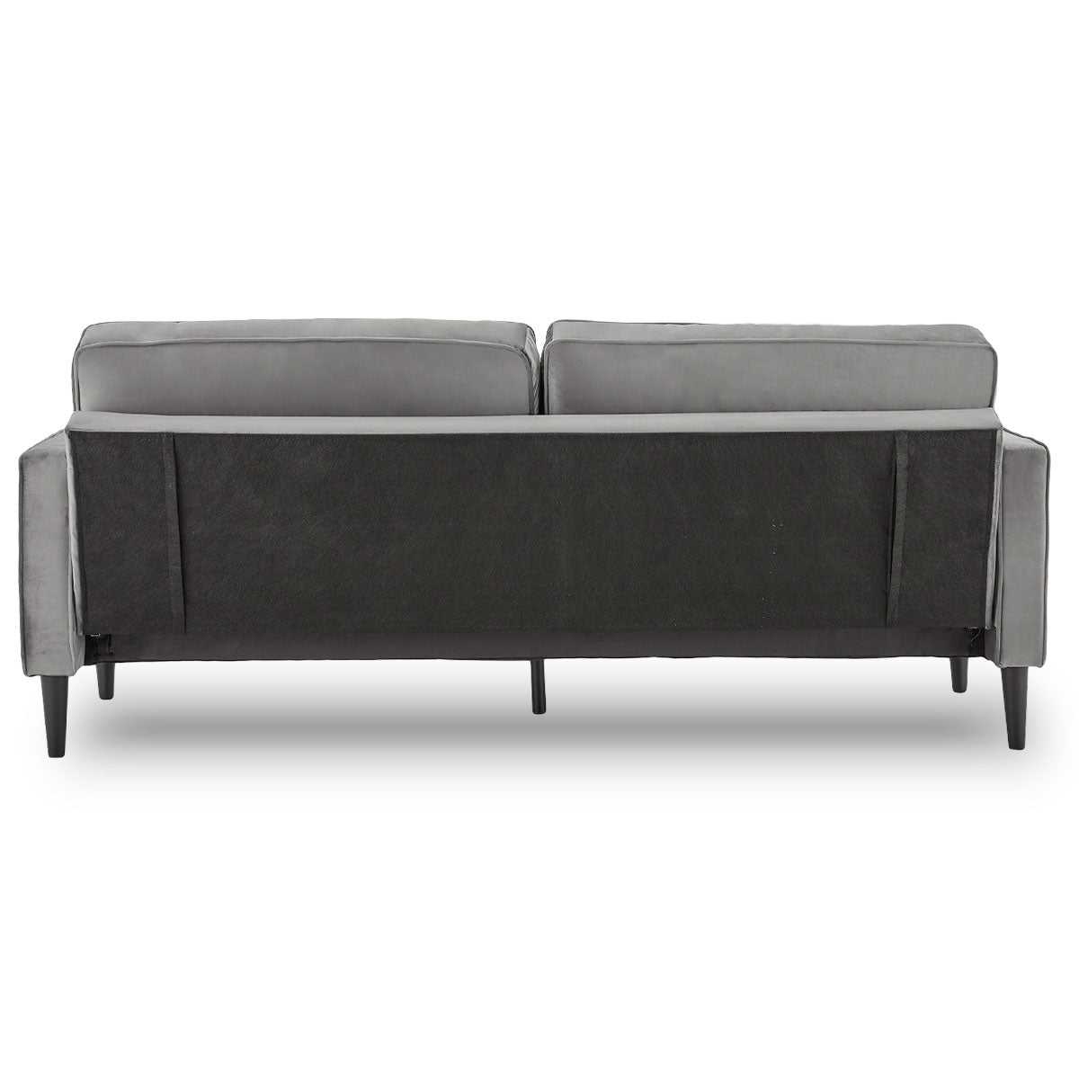 Sarantino Faux Velvet Convertible Sofa Bed - Grey