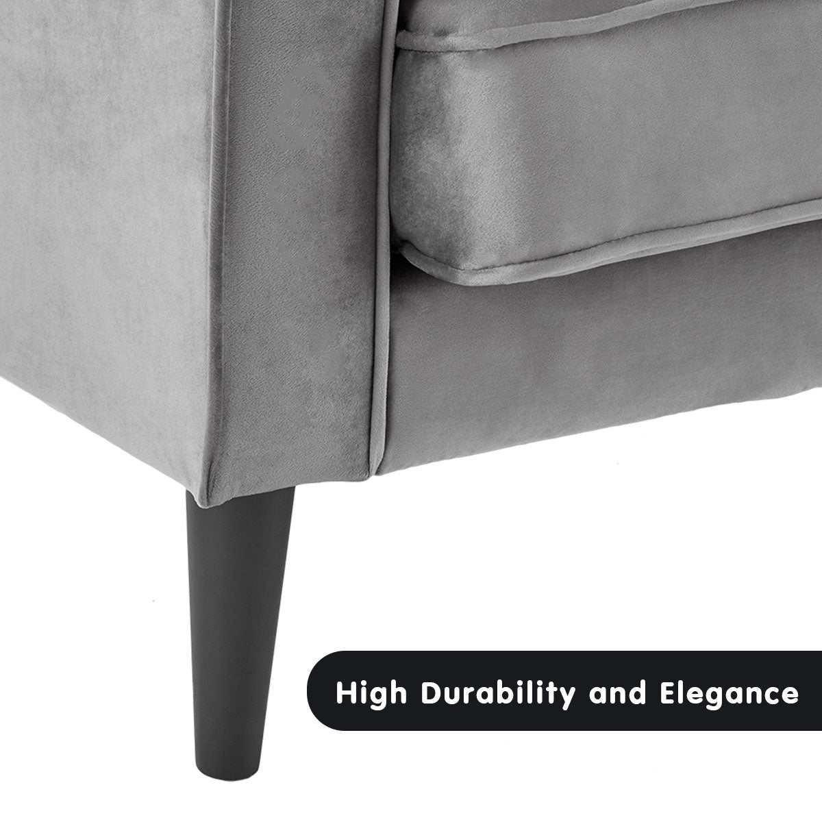 Sarantino Faux Velvet Convertible Sofa Bed - Grey