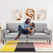 Sarantino Faux Velvet Convertible Sofa Bed - Grey