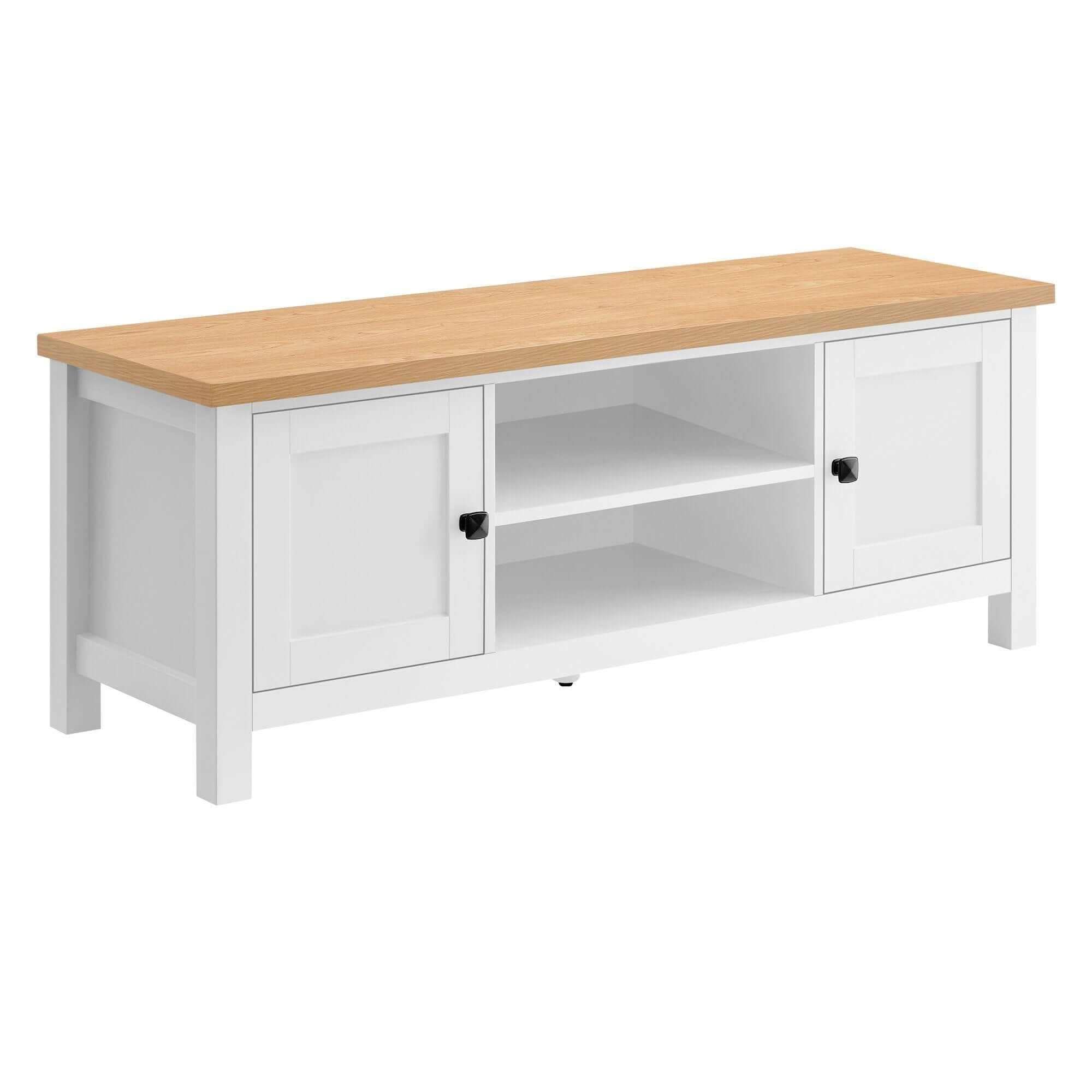 Sarantino Gio White Natural TV Stand