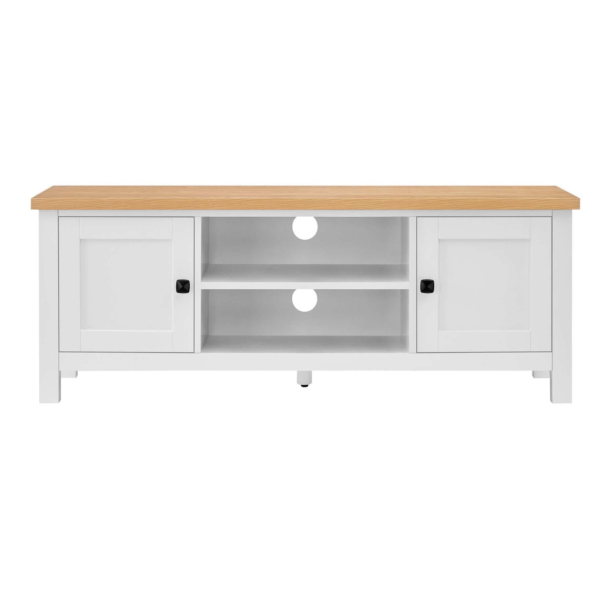 Sarantino Gio White Natural TV Stand