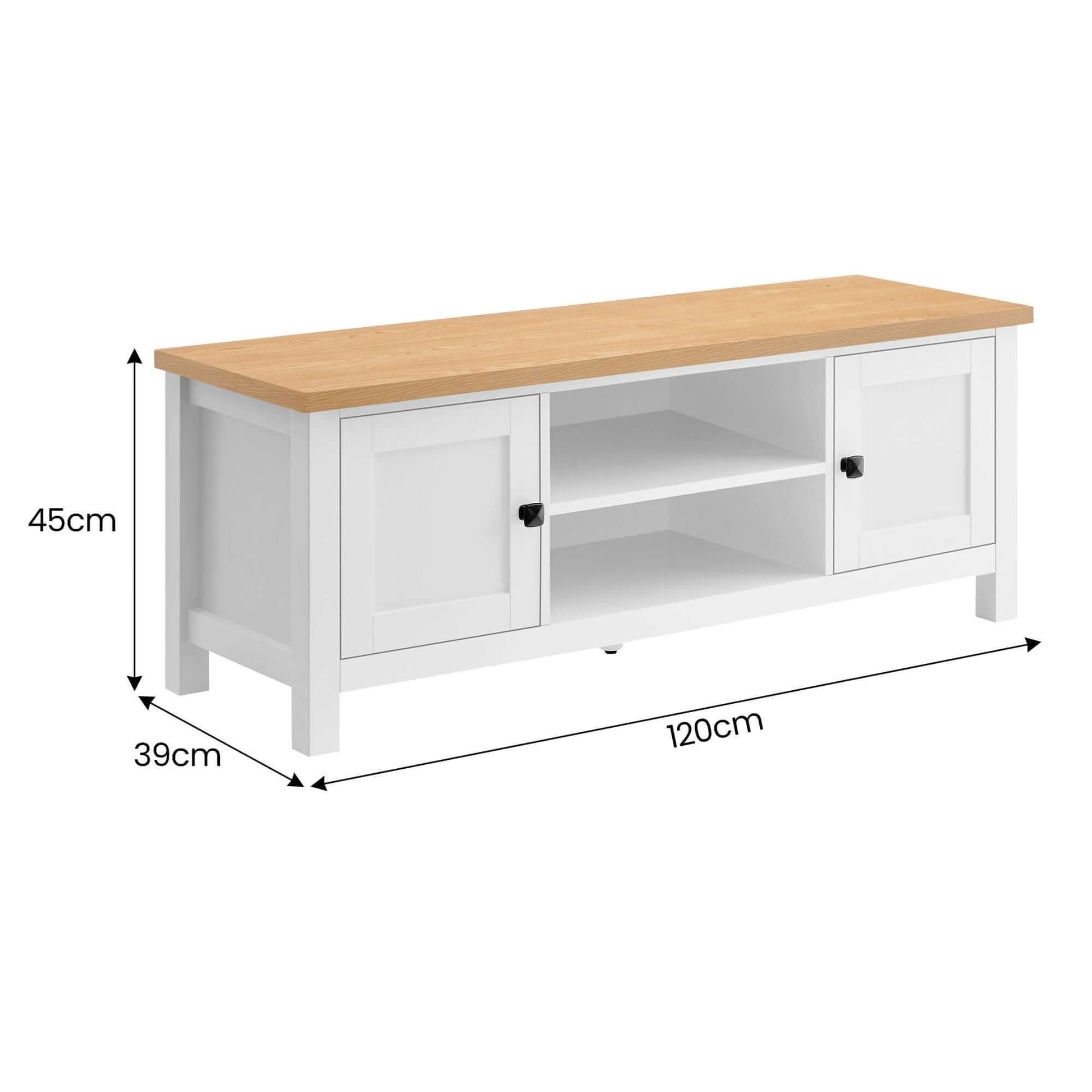 Sarantino Gio White Natural TV Stand