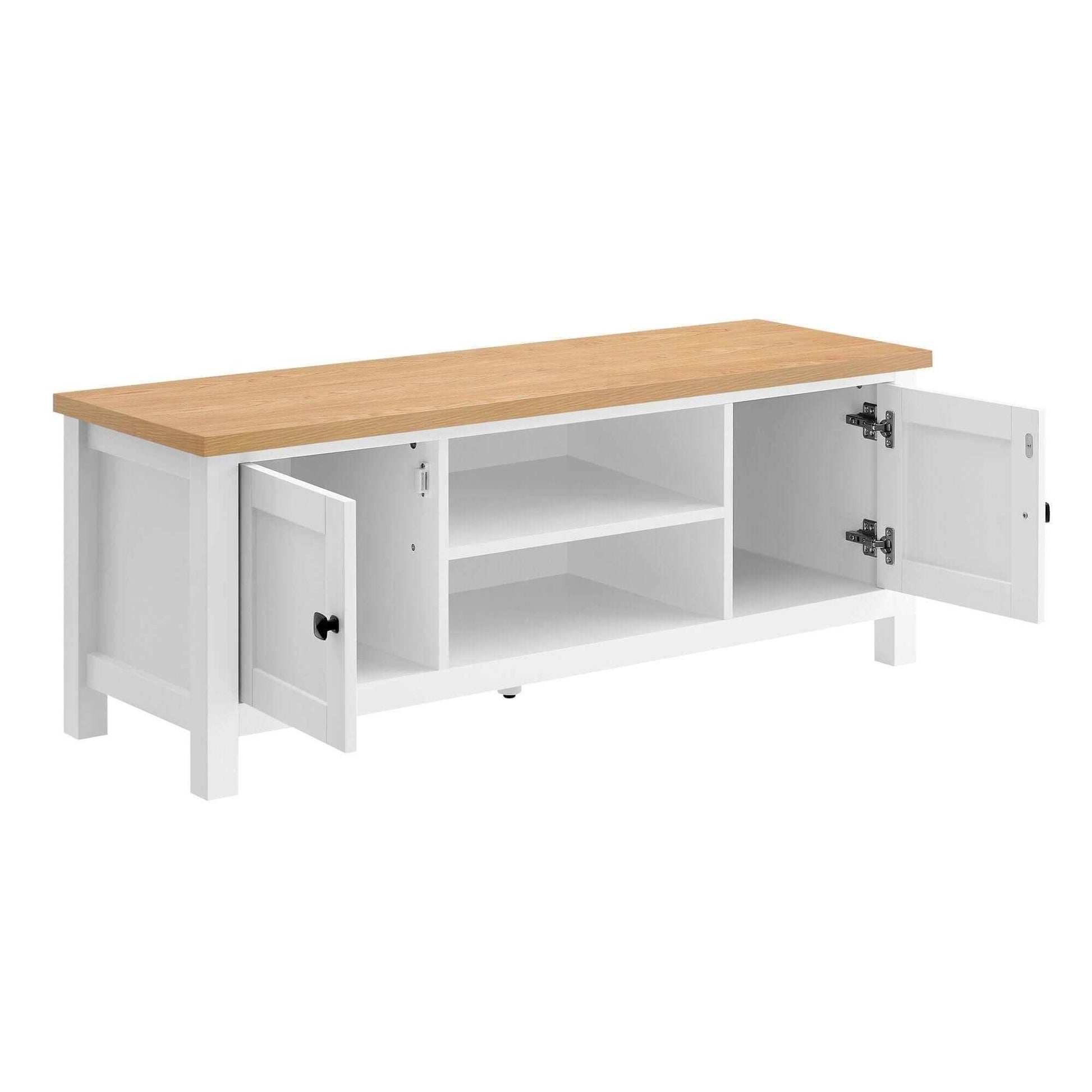 Sarantino Gio White Natural TV Stand