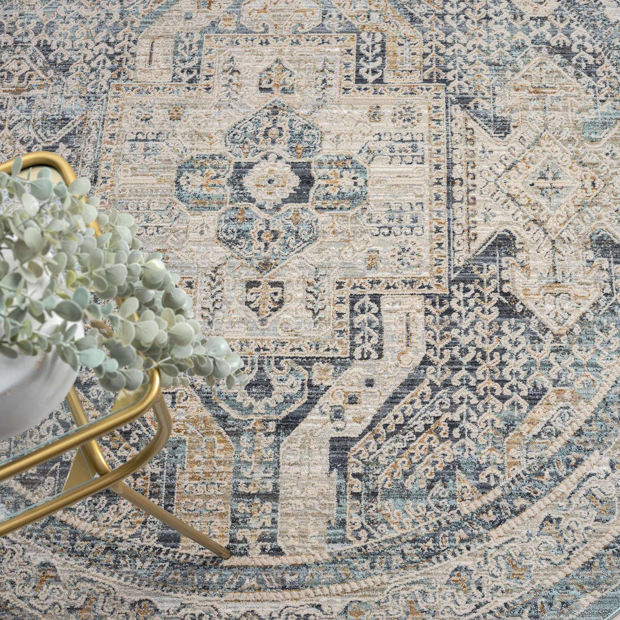 Aubre Modern Farmhouse Living Room Rug - Charcoal - 300x400