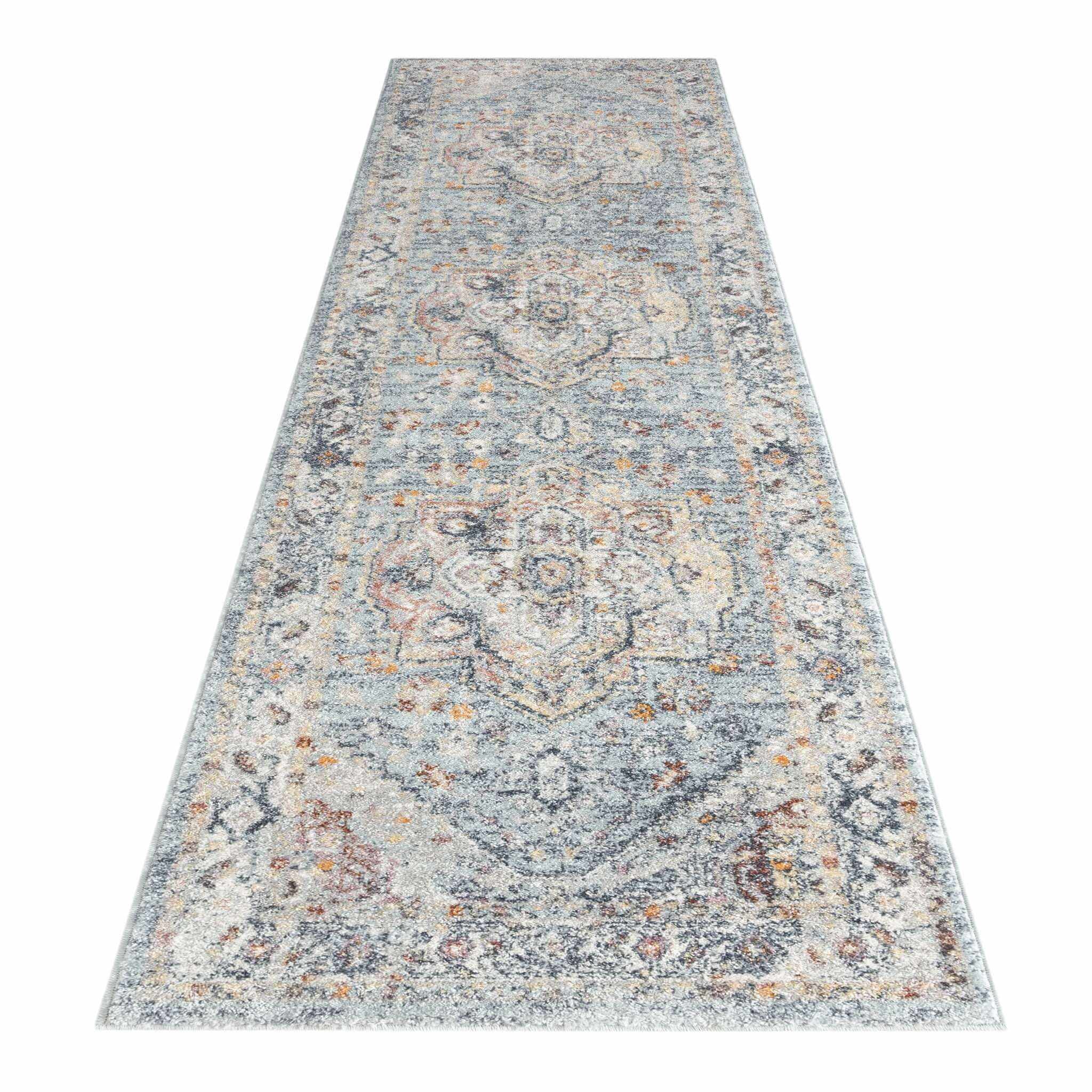 Ornate Large Persian Vintage Rug - Blue - 300x400
