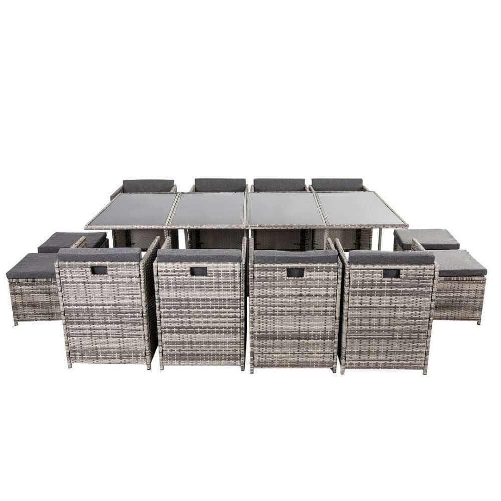 Bali 12 Seat Outdoor Dining Set - Grey