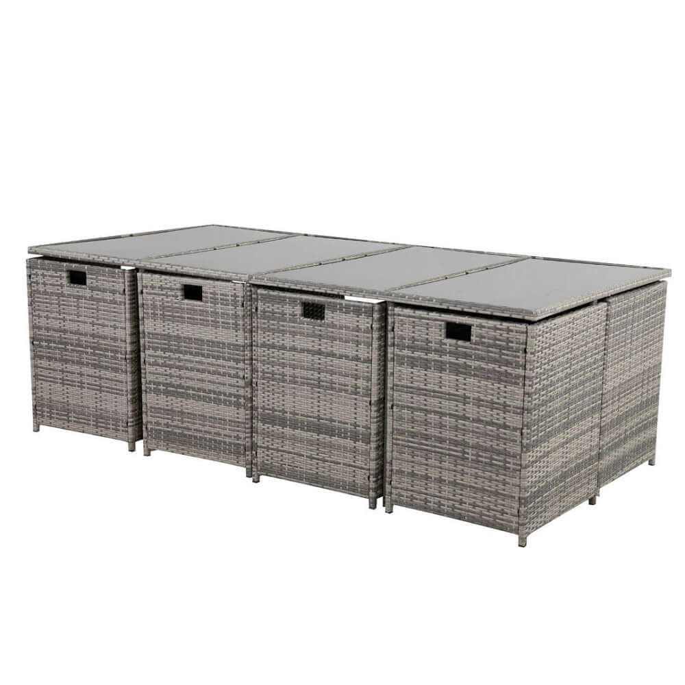 Bali 12 Seat Outdoor Dining Set - Grey