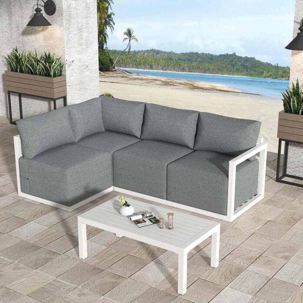 Alfresco Furniture Four Seat Outdoor Sofa Set - Charcoal Grey