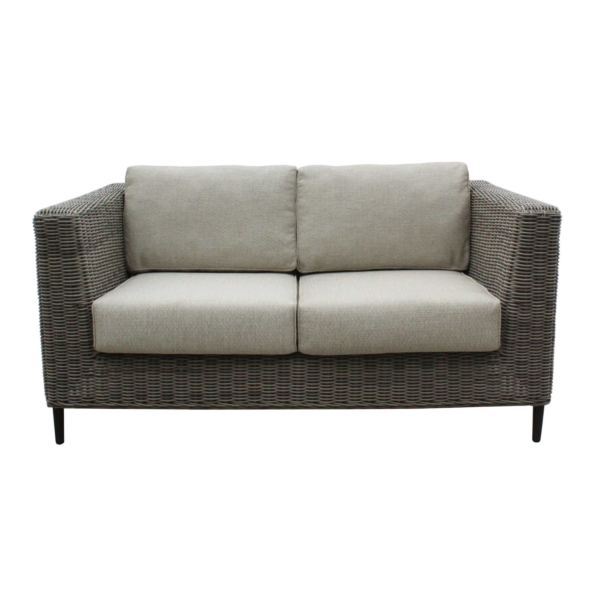 Lara 2 Seater Outdoor Sofa Wicker Lounge - Light Grey