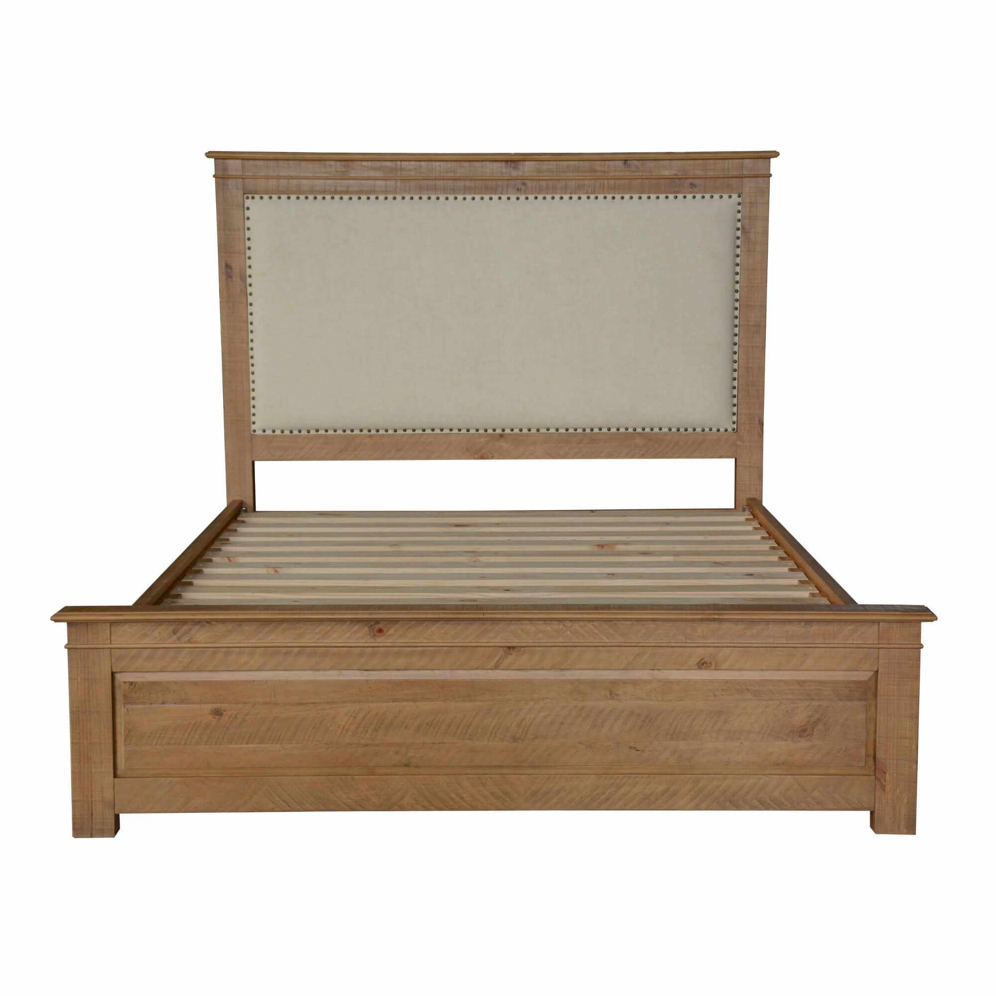 Jade French Provincial Style King Bed Frame with Headboard - Natural