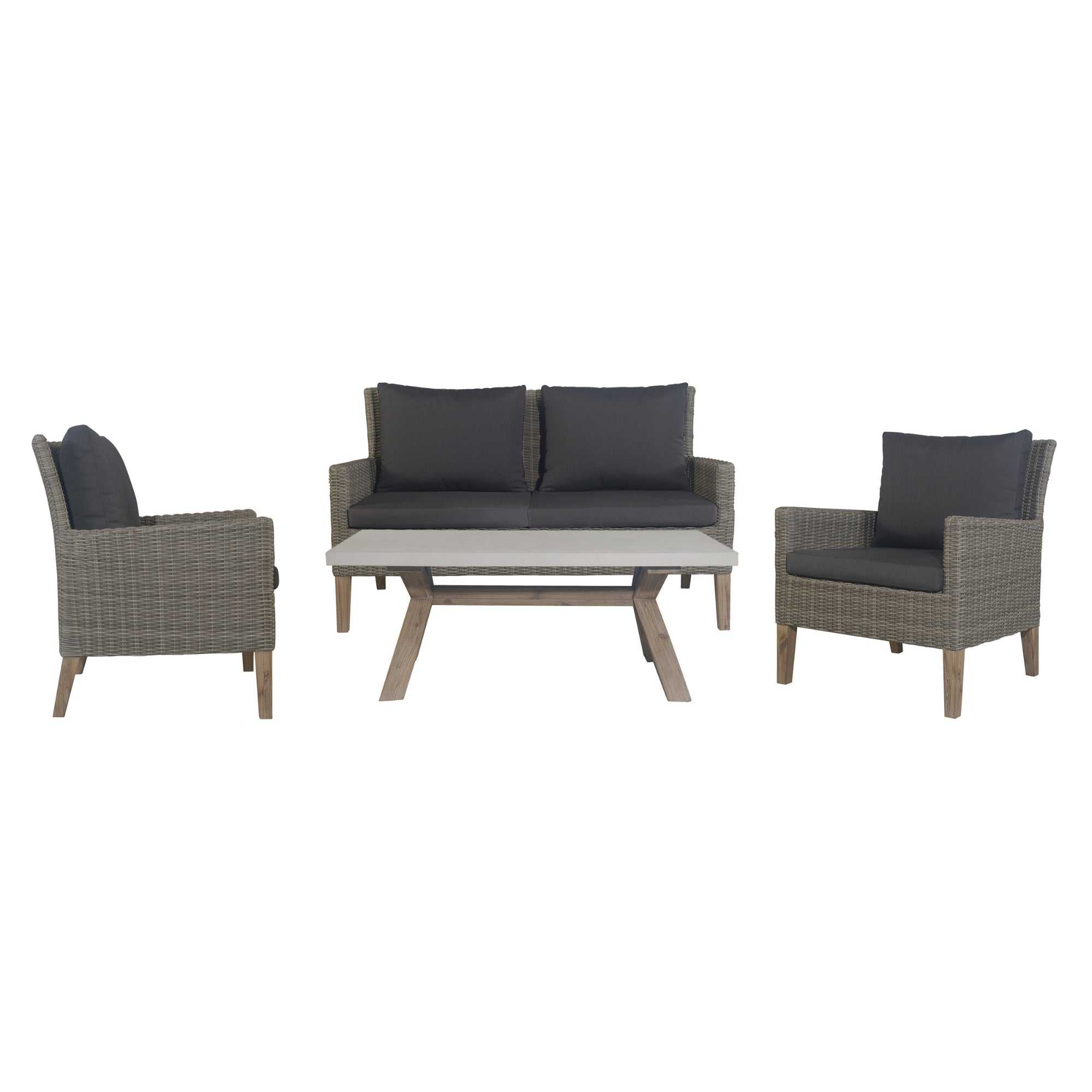 Byron 4pc Rattan Outdoor Sofa Set 2 Seater Wicker Lounge