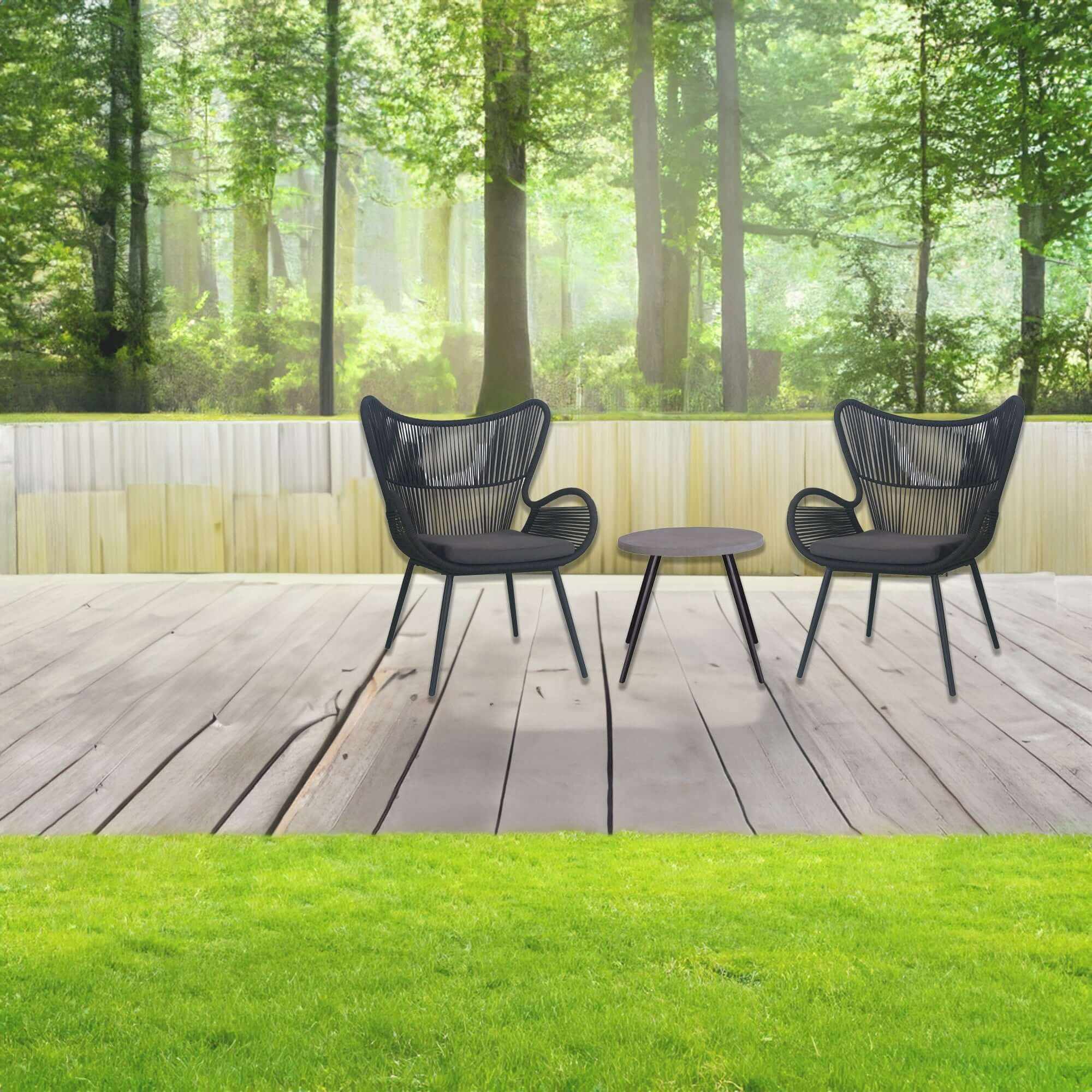 Cairns Outdoor Lounge Chairs Set of 2 And Coffee Table