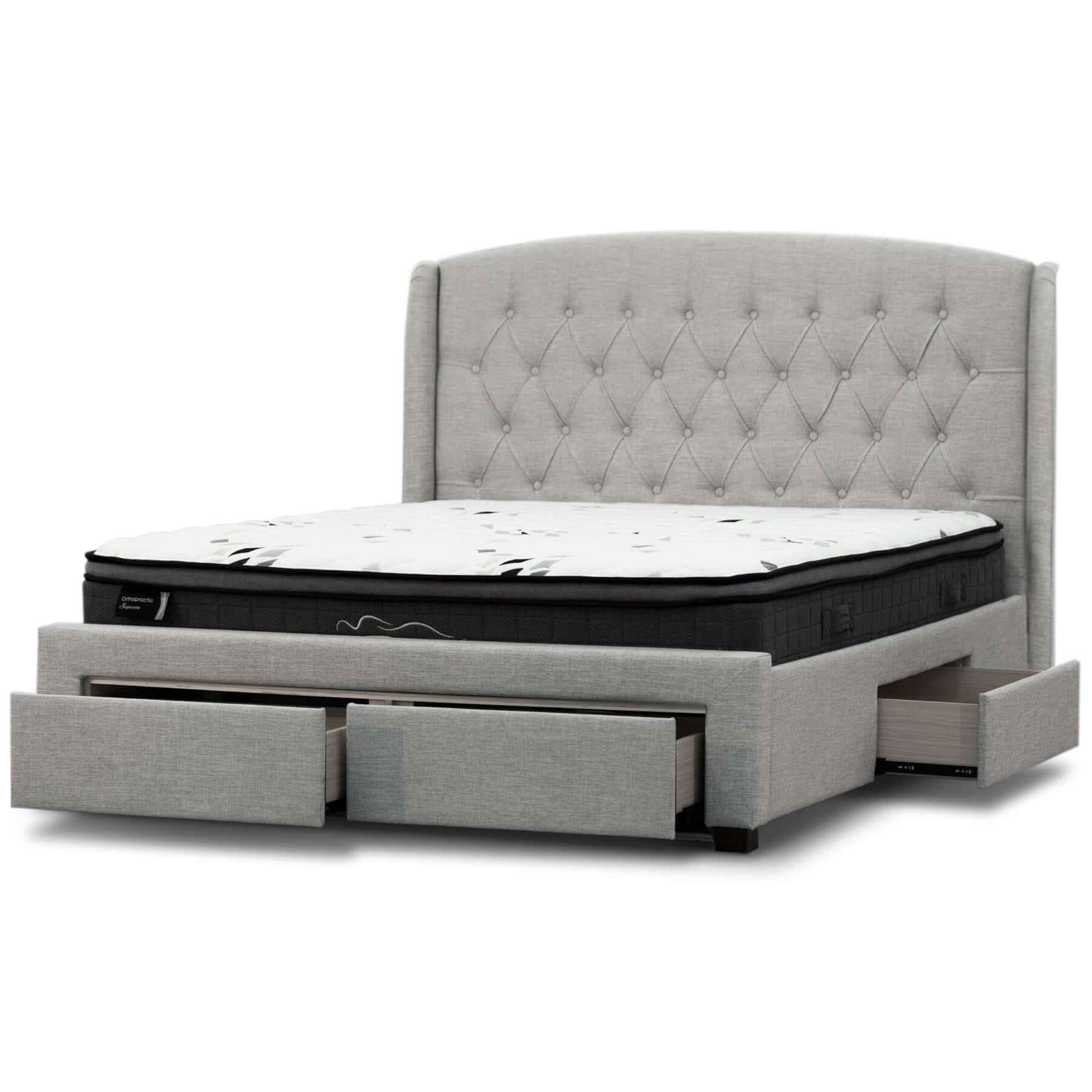 Honeydew King Bed Frame With Drawer - Beige