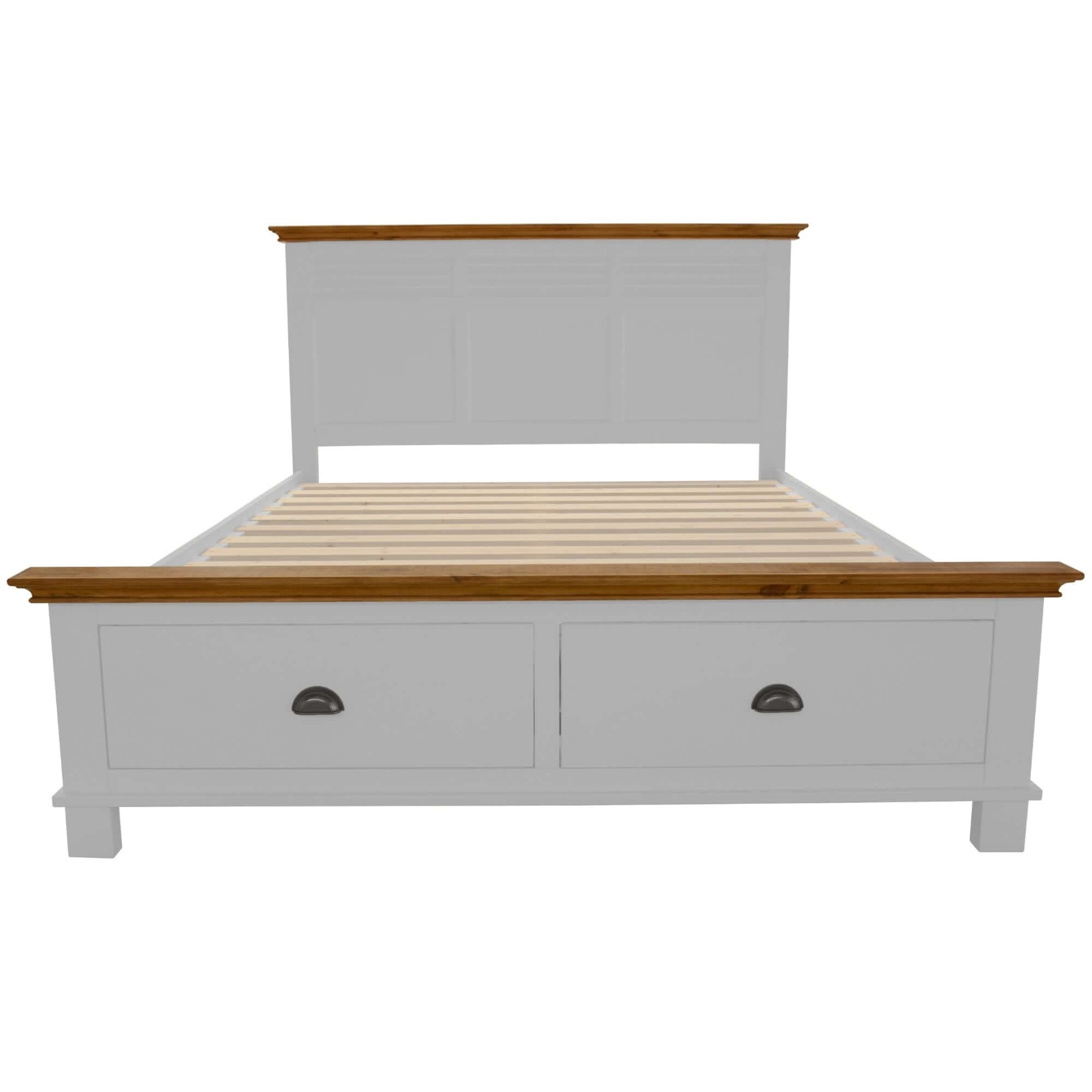 Virginia Solid Pine Wood King Bed Frame White