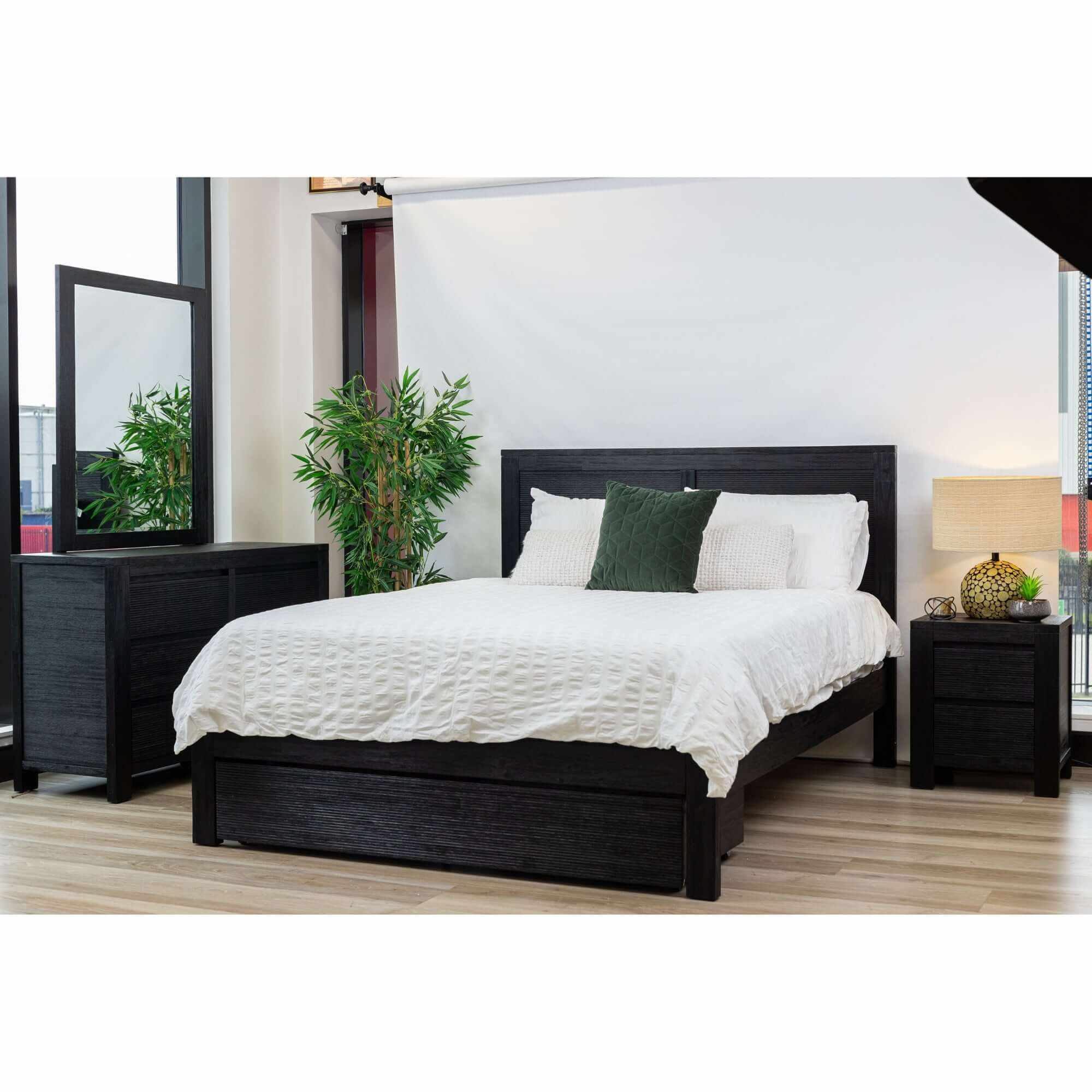 Tofino King Bed Frame Black With Storage Drawers