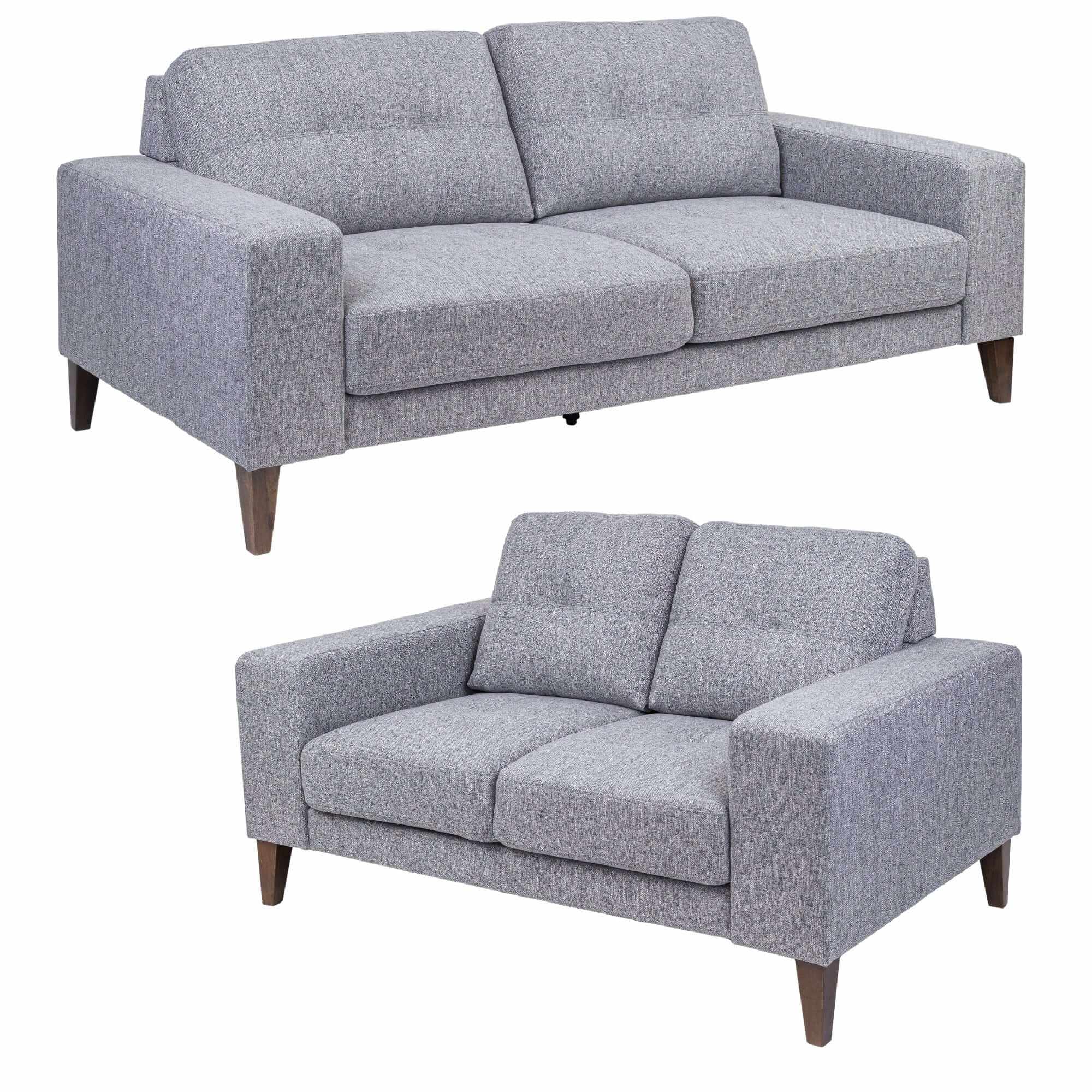 Juliet 2 3 Seater Sofa Set Soft Fabric Upholstered Lounge Grey