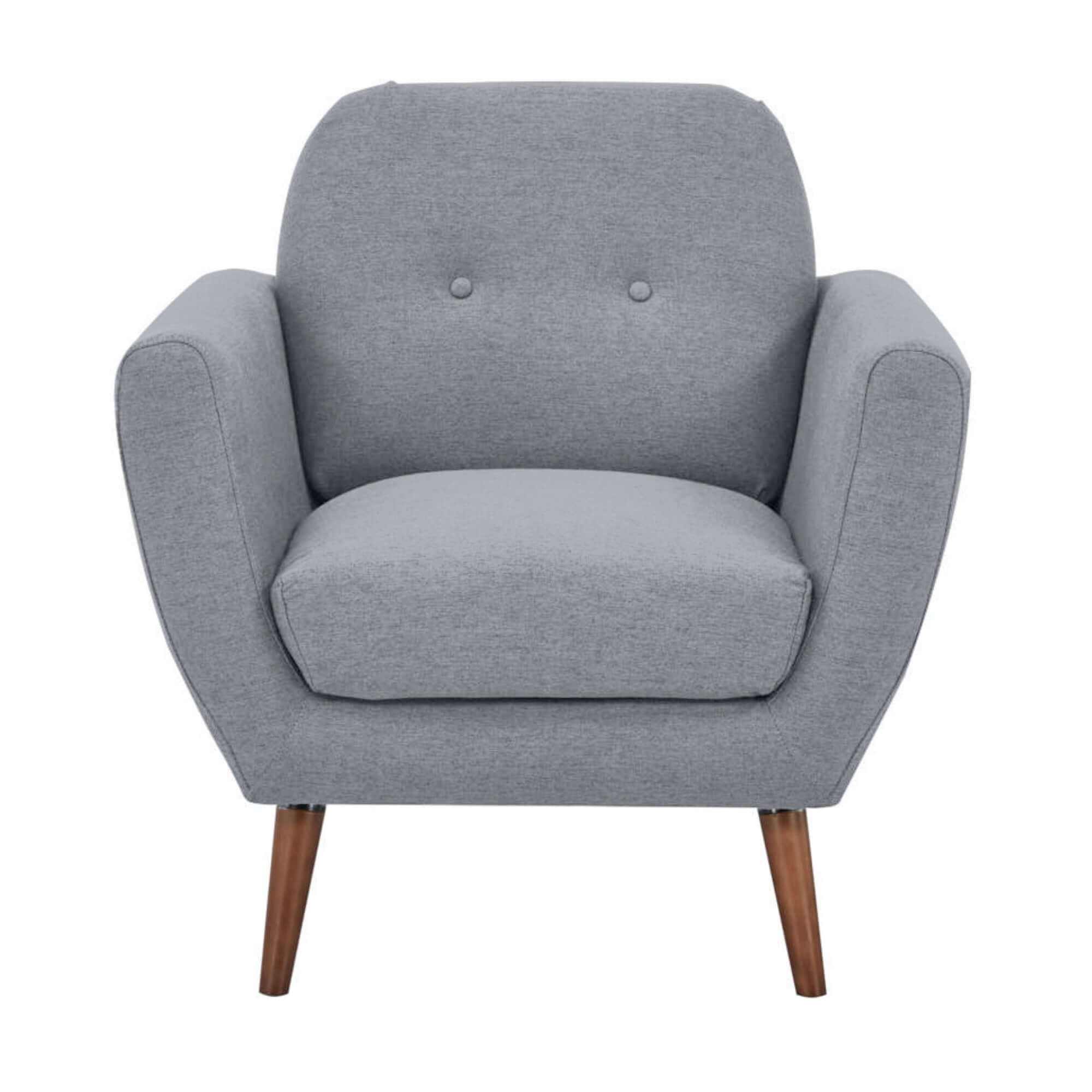 Lilliana 1 Seater Fabric Upholstered Sofa Chair - Light Grey