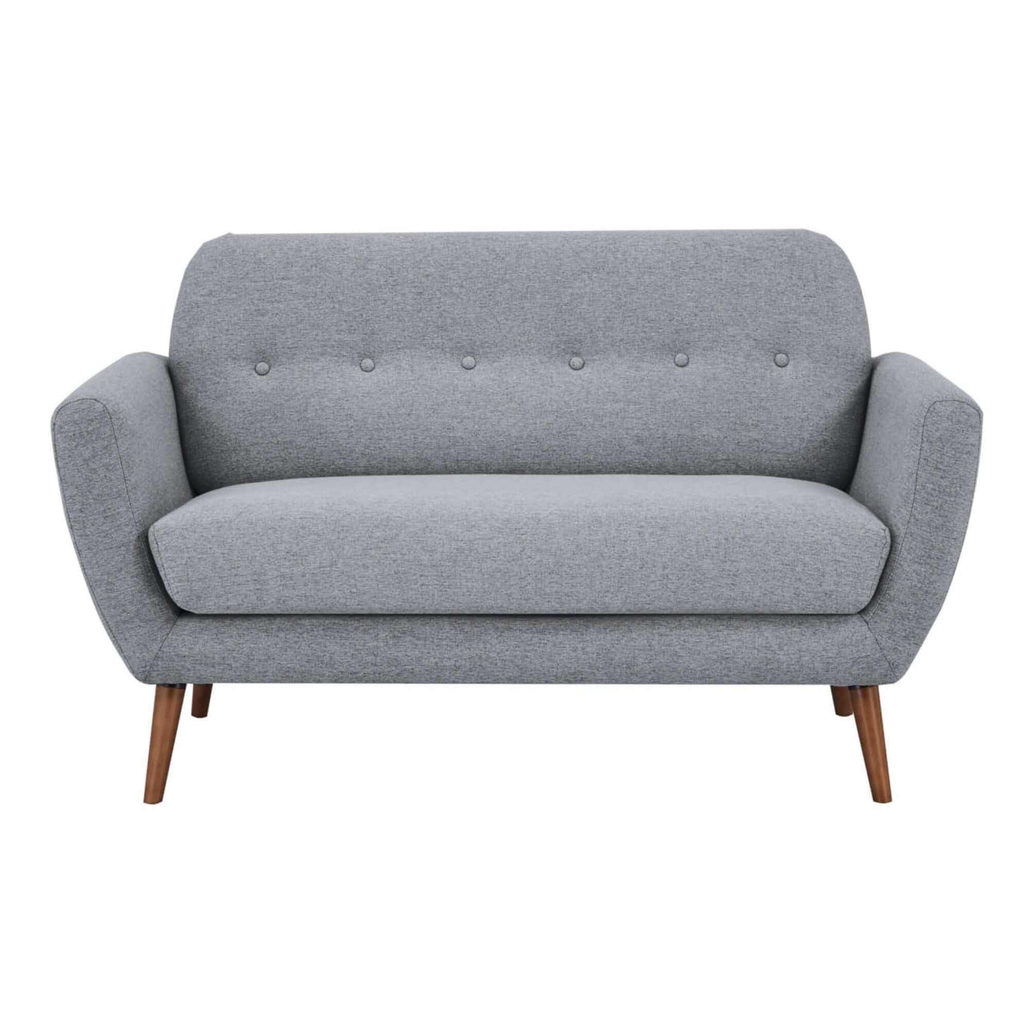 Lilliana 2 Seater Couch Sofa Fabric Upholstered Lounge - Light Grey
