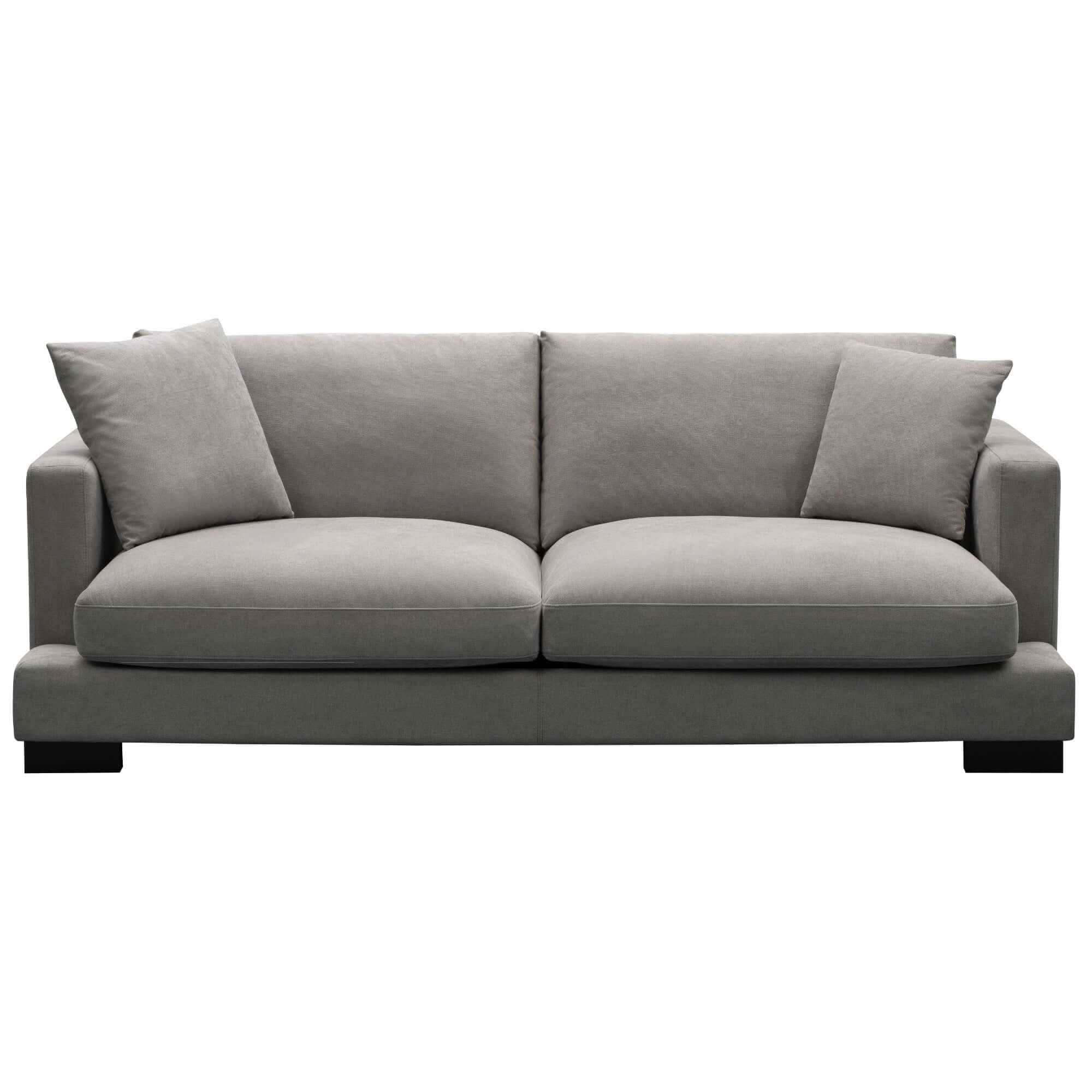 Royalty Fabric Upholstered 3 Seater Grey Sofa Couch