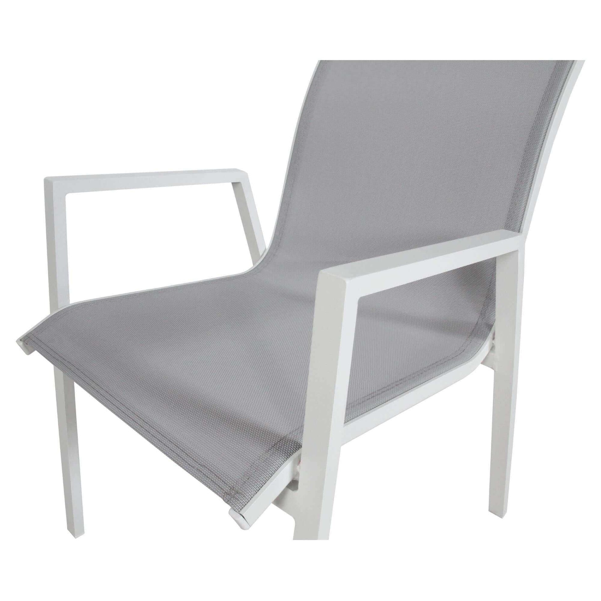 Iberia 6pc Set Aluminium Outdoor Dining And Armchair - White