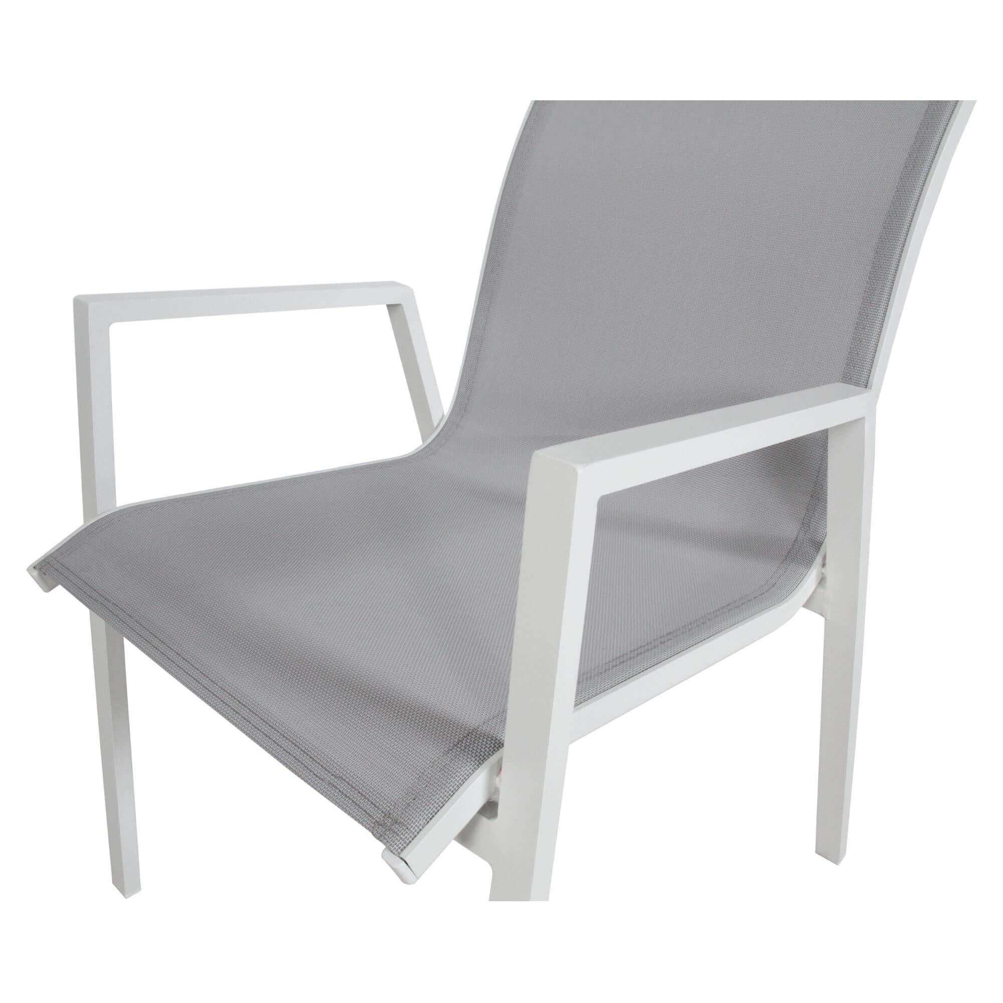 Iberia 6pc Set Aluminium Outdoor Dining And Armchair - White