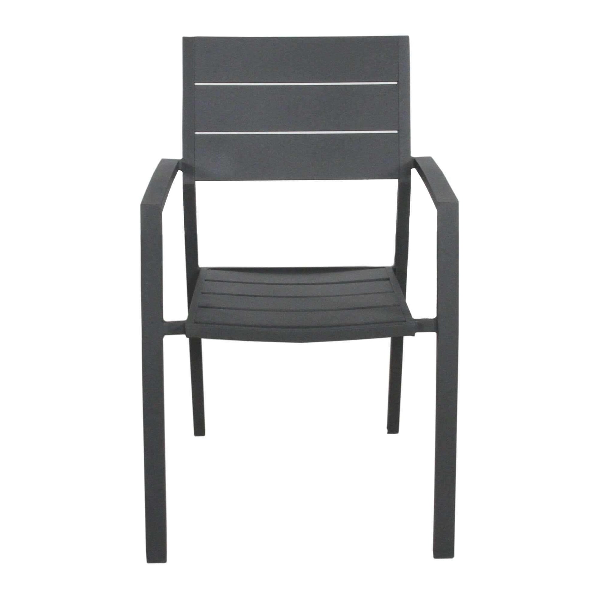 Percy 4pc Set Aluminium Frame Outdoor Dining Chairs Grey