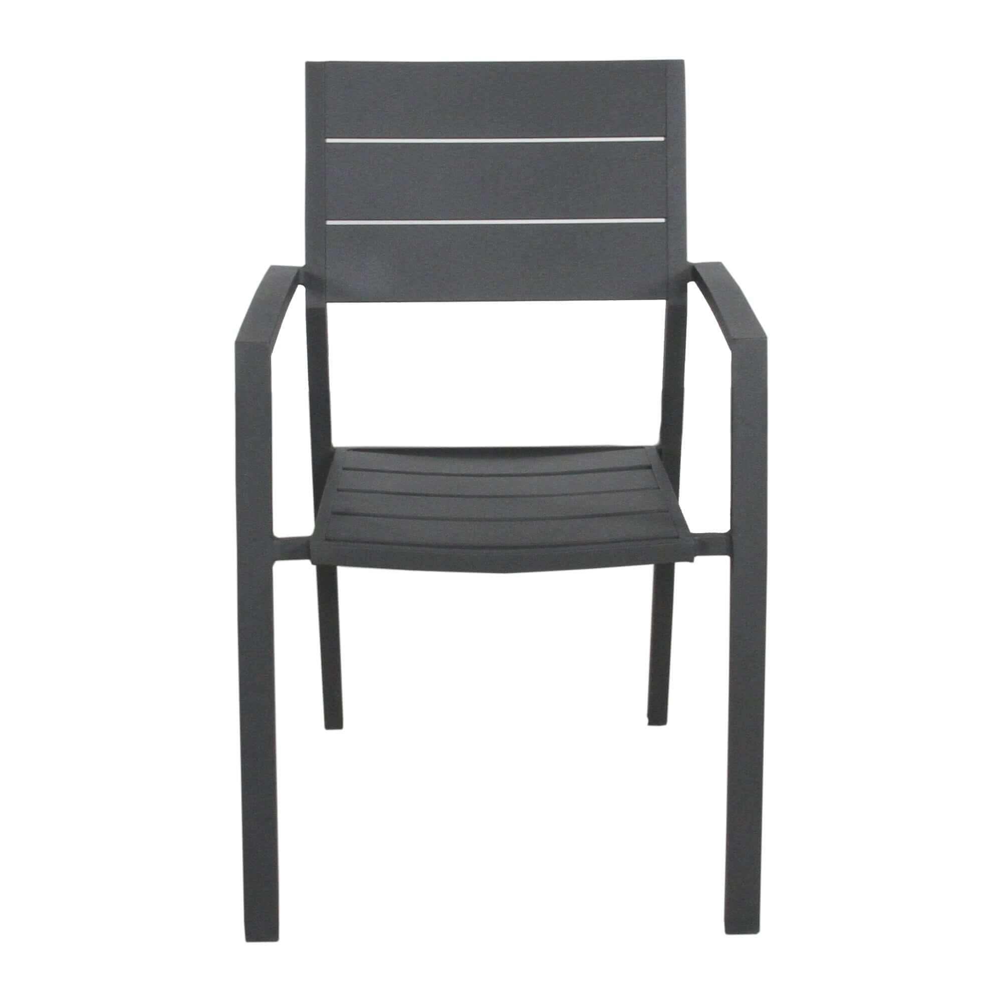 Percy 4pc Set Aluminium Frame Outdoor Dining Chairs Grey
