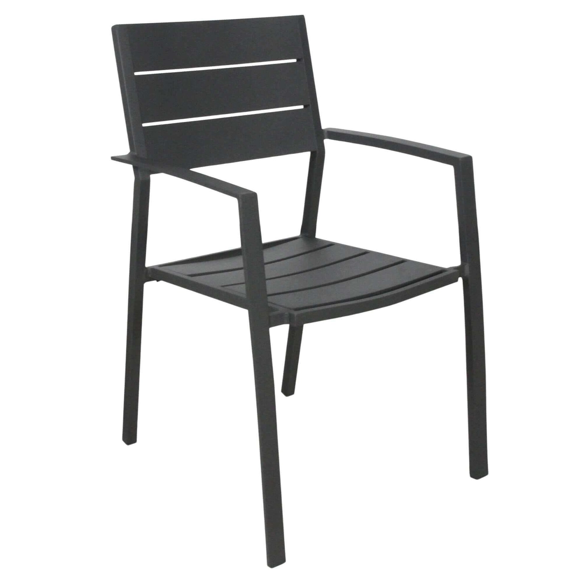 Percy 4pc Set Aluminium Frame Outdoor Dining Chairs Grey